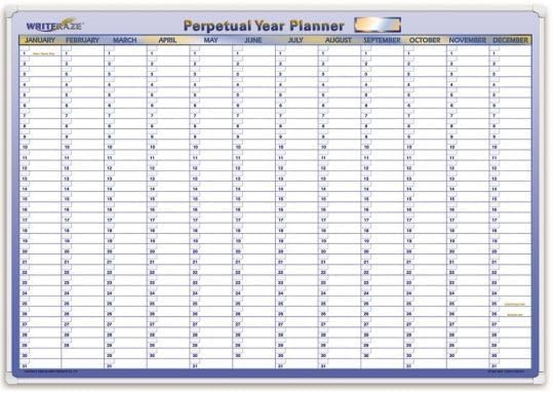Collins Writaraze QC2 Perpetual Year Planner, 500 X 700 Mm