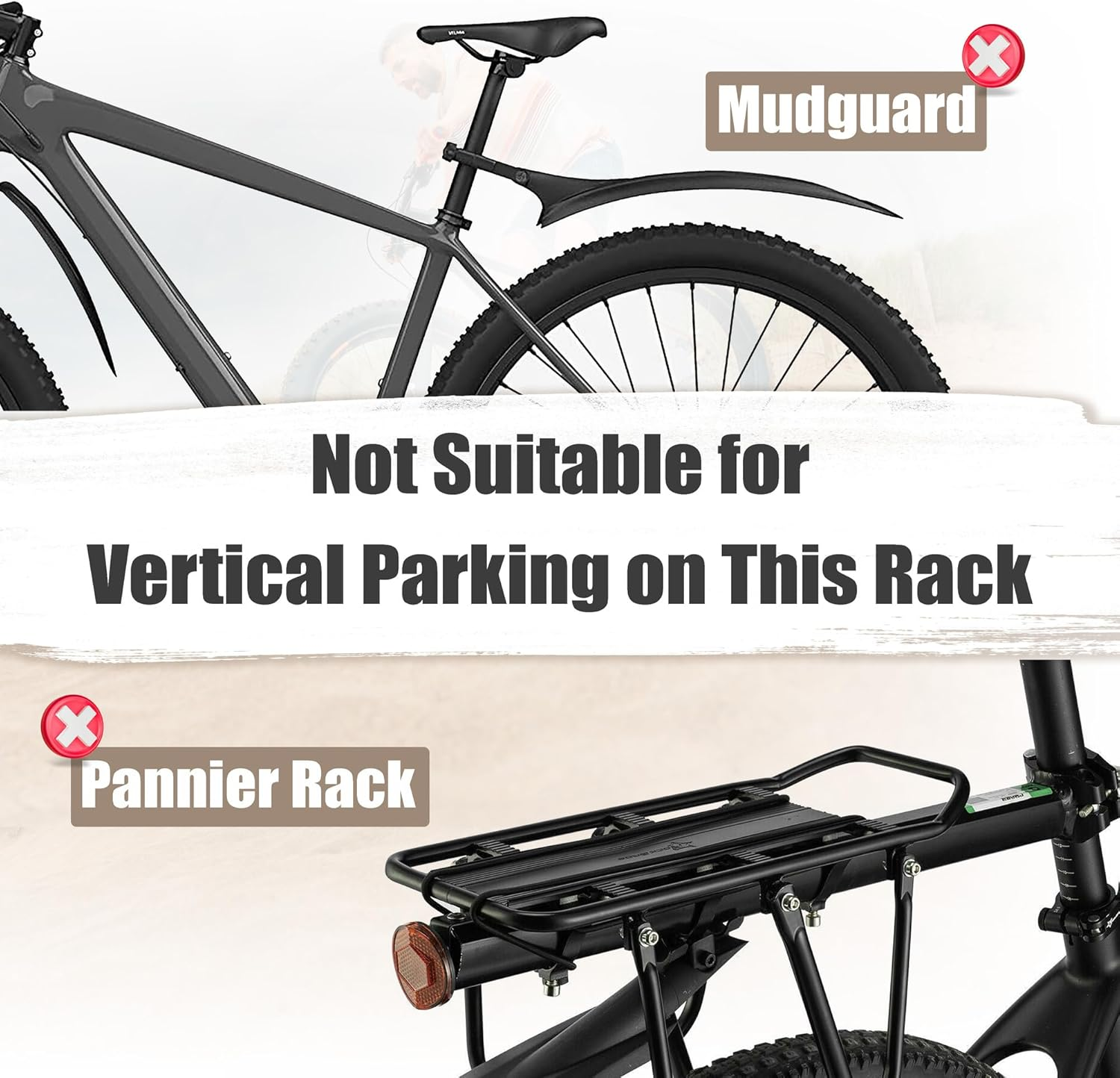 Cyclingdeal Upright Fat Tire Bike Stand - Vertical & Horizontal Bicycle Stand Bicycle Storage - Premium Vertical Bike Rack Garage - Bicycle Rack Bike Storage Stand - Wheel Size up to 29" image number 5