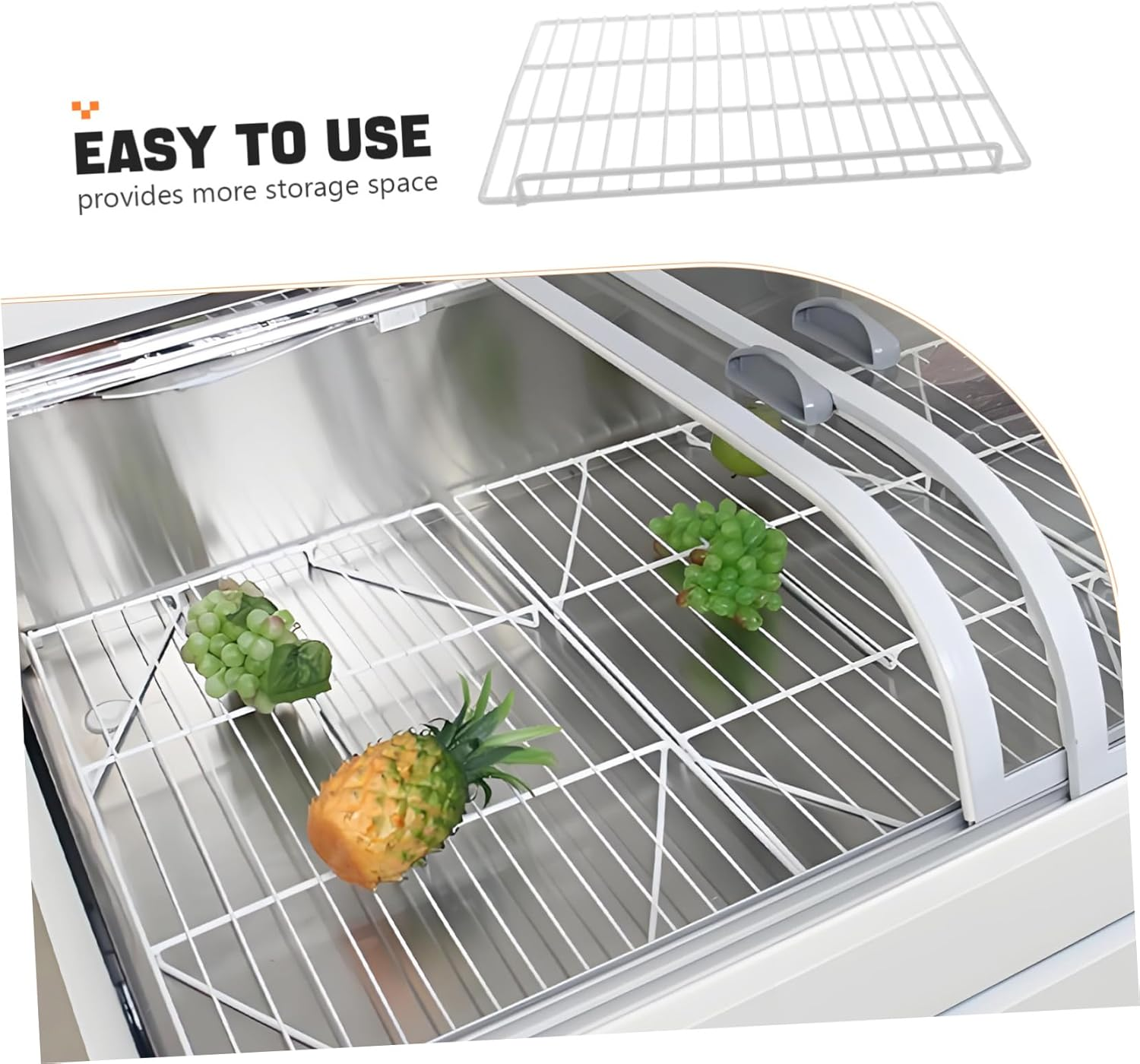 Commercial Freezer Refrigerator Iron Wire Divider with Mesh Design for Organizing Storage Space, White Shelf Partition 43.5X30CM image number 4