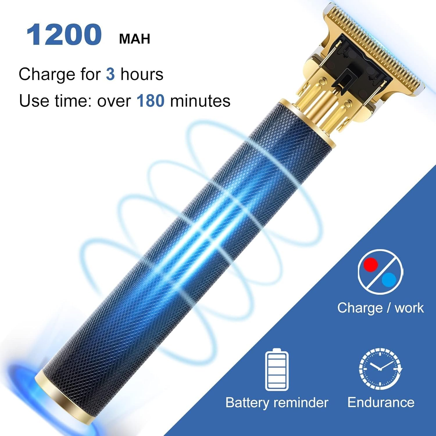 YOGINGO Professional Hair Trimmer for Men, Beard Trimmer Hair Clippers for Men, Cordless Rechargeable Hair Trimmer Metal Body Cutting Grooming Kit,Beard Shaver Barbershop image number 2