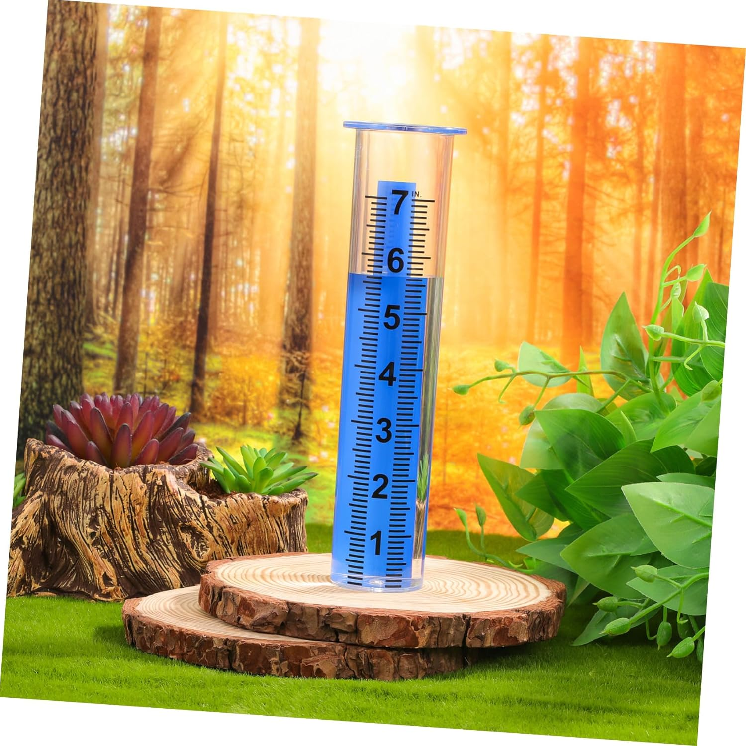 Abaodam 2 Pcs Transparent Plastic Rain Gauge Tubes Replacement for Lawn Water Gauge Outdoor Rain Measurement with Precise Scale Markings Easy to Read and Record Rainfall image number 5