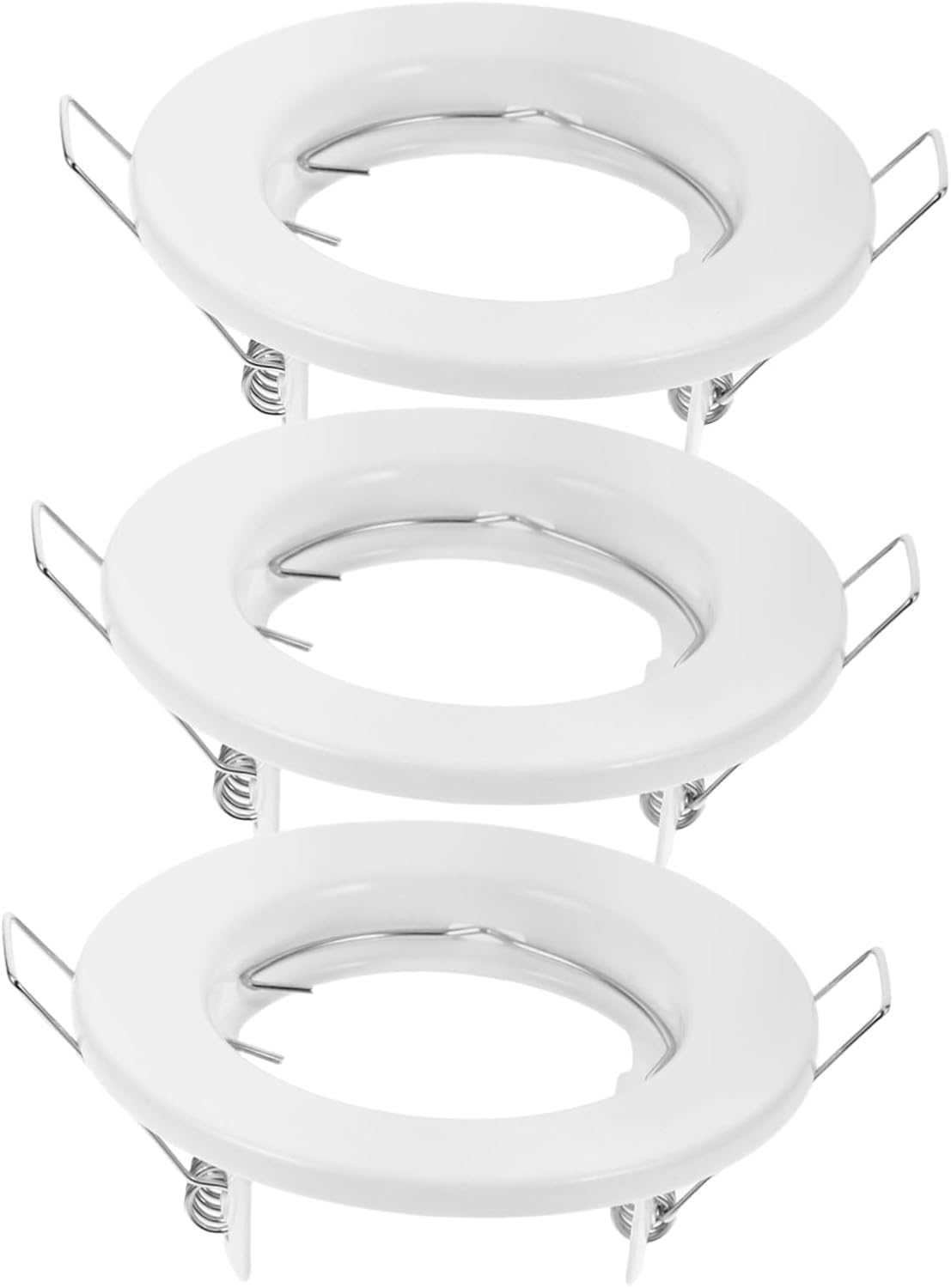 Gadpiparty 3Pcs White Metal Recessed Frame Mr16 Downlight Spotlight Trim Holder for Lighting Fixtures