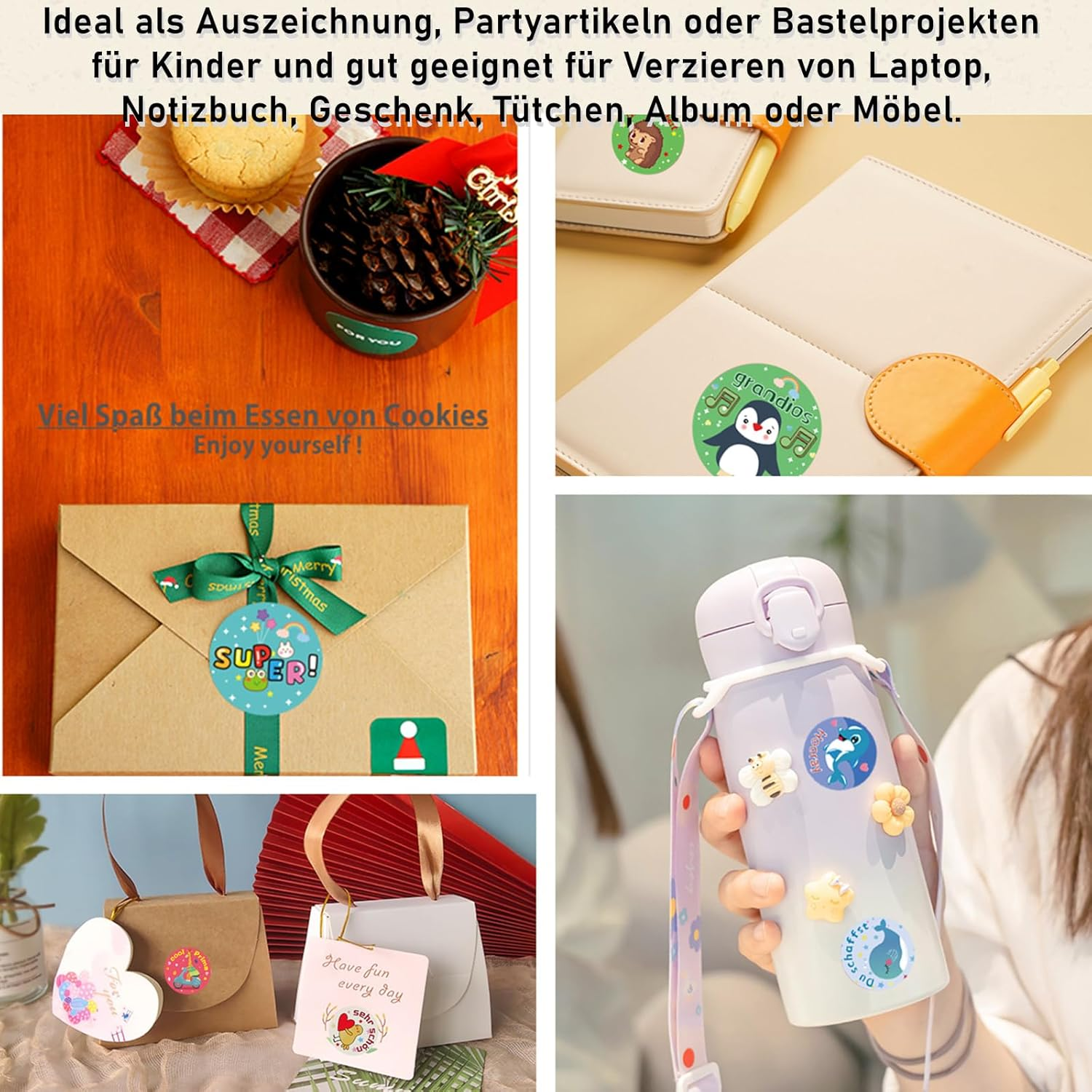 Pack of 600 Teacher Reward Stickers German Reward Stickers Motivational Stickers Children with 30 Motifs Reward Stickers German Teacher Supplies Sticker Praise Student Reward Sticker Children image number 4