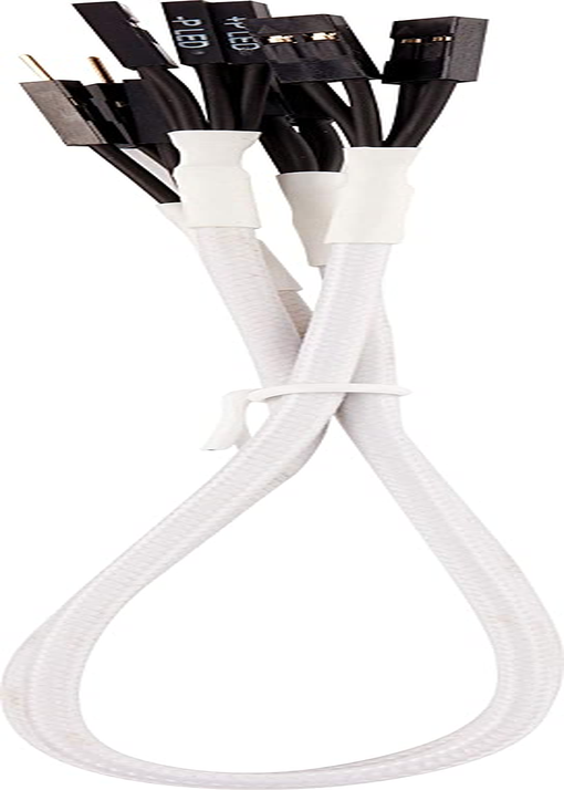 Corsair CC-8900245 30 Cm White Premium Braided Sleeved Front Panel Extension Kit - Black image number 7