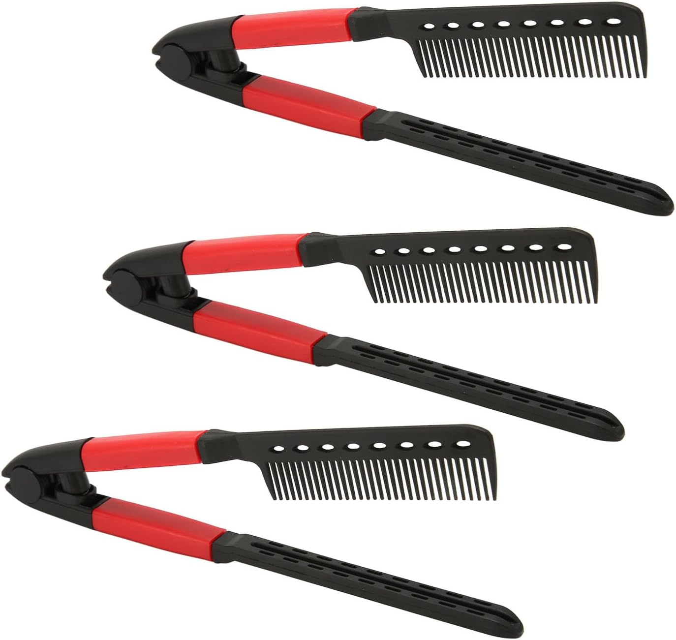 V Shaped Hair Straightening Comb Set Straightening Knotty Unkempt Hair for Beautiful Hairstyle 3Pcs image number 5