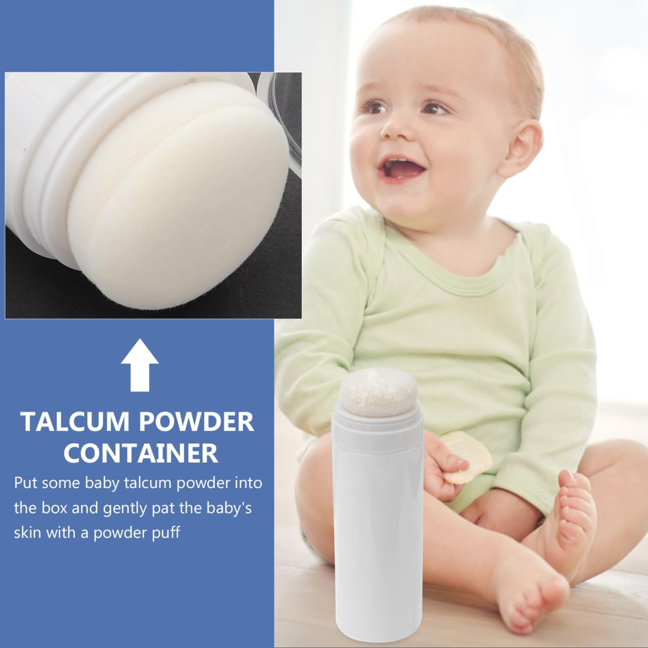Kichvoe 2 Pcs Travel Powder Puff Box: Infant Talcum Powder Container, Travel Dispenser Case for Home Outdoor Trip image number 2