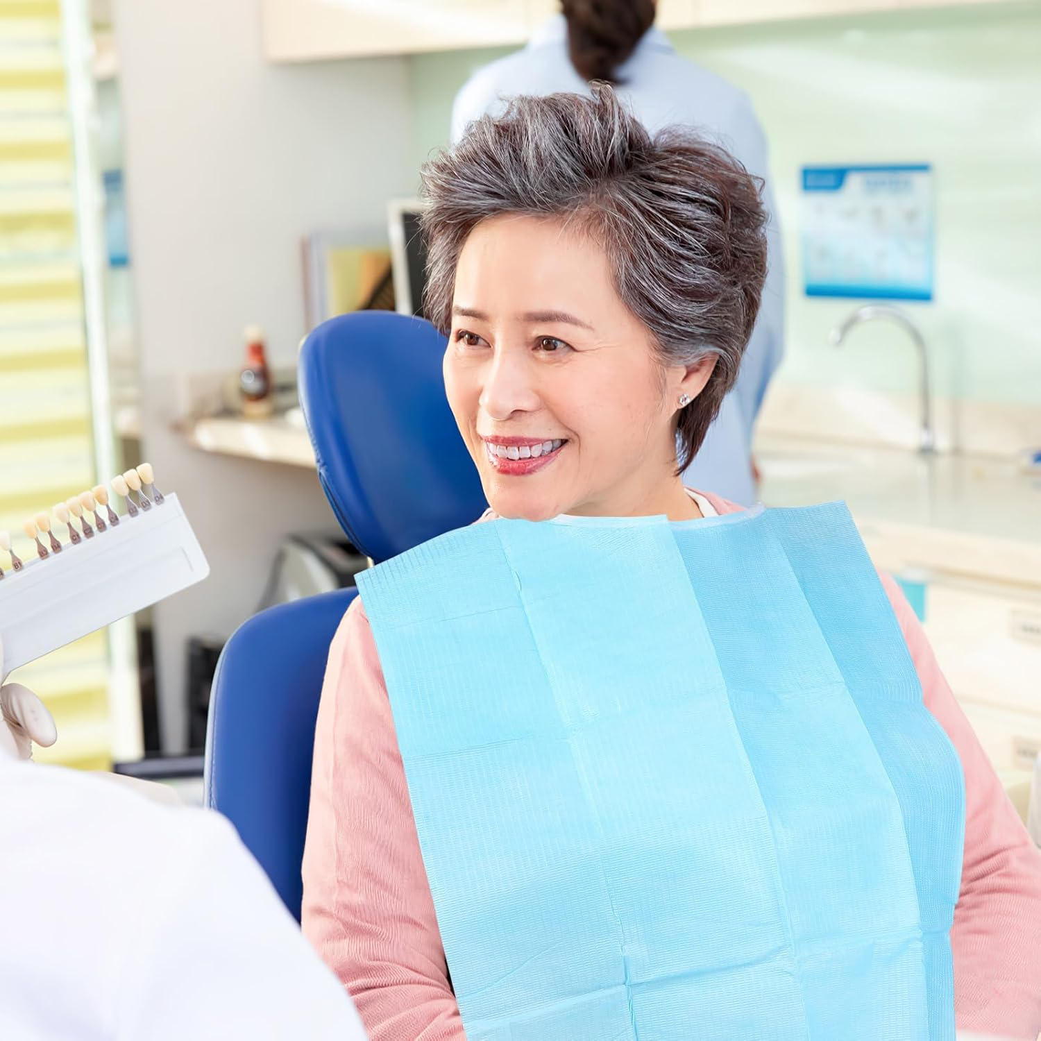 NOLITOY Disposable Adult Bibs for Eating, 30Pcs Blue Apron Bib for Elderly Waterproof Bibs Sheet Liquid Repellen T Bibs Clothing Protectors for Personal Use Home Care image number 3