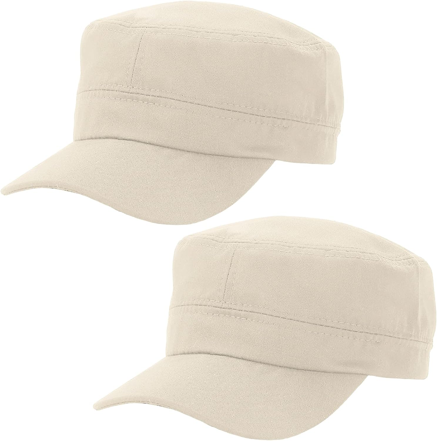 2 Pcs Unisex Cadet Army Cap Military Hat Combat Cap Breathable Baseball Cap Adjustable Flat Top Cap for Men Women