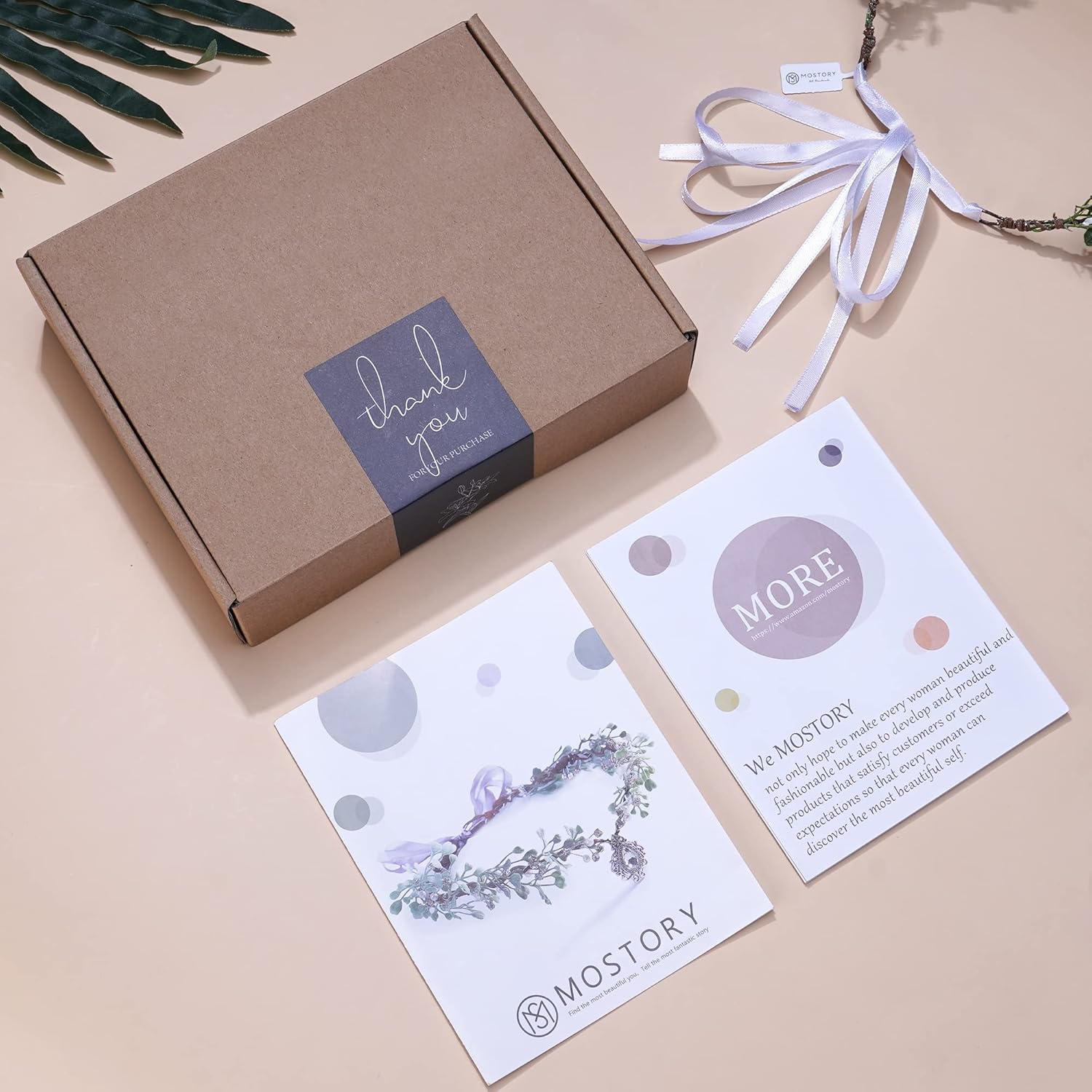 MOSTORY Woodland Fairy Flower Crown Girl - Floral Elf Headpiece with Crystal V-Shape Elven Tiara Handmade for Women Bridal Variable Size Wreath Headband for Cosplay Halloween Christmas Party Wedding image number 3