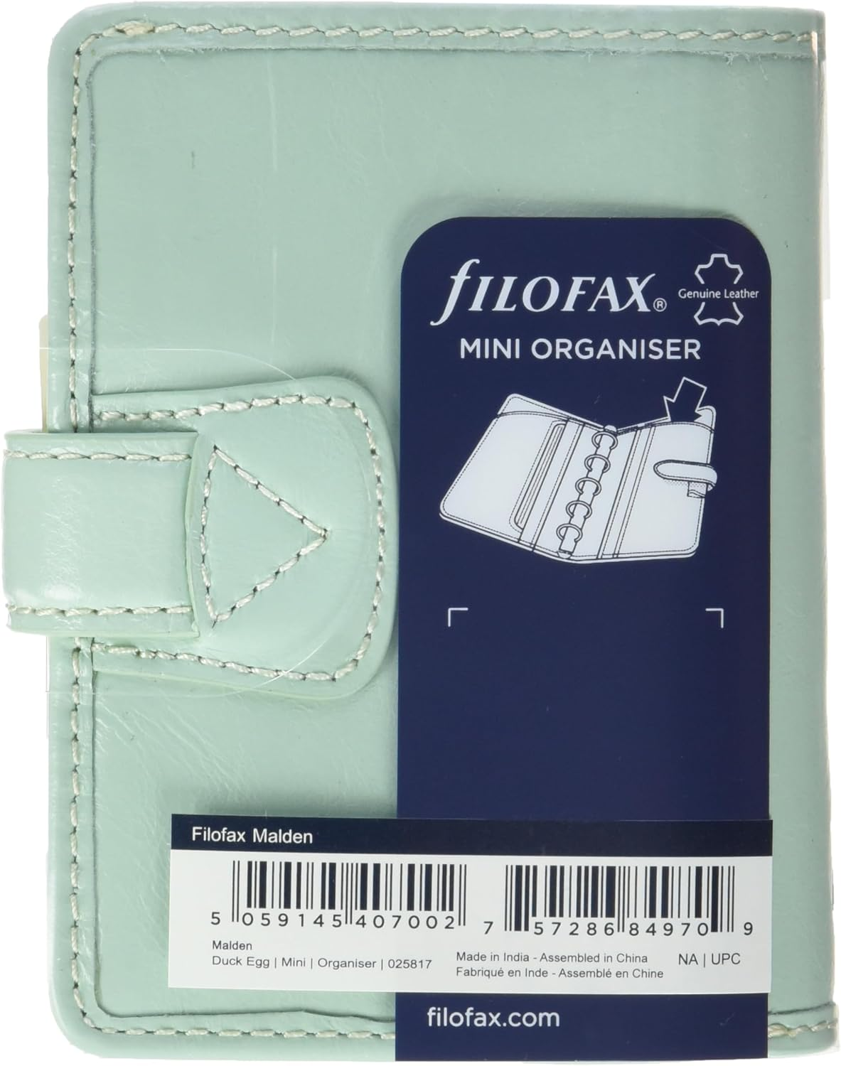 Filofax Malden Mini Organiser, Duck Egg image number 5