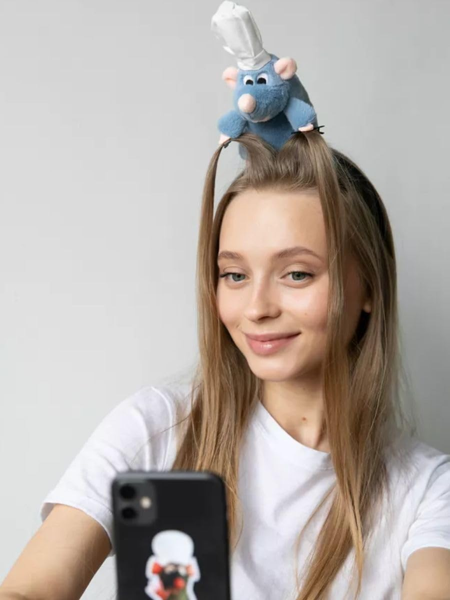 1 PCS Remy Headband, Mouse Plush Cute Mouse Stuffed Animal Headwear Cartoon Costume Props Funny Gifts for Girls Boys image number 1