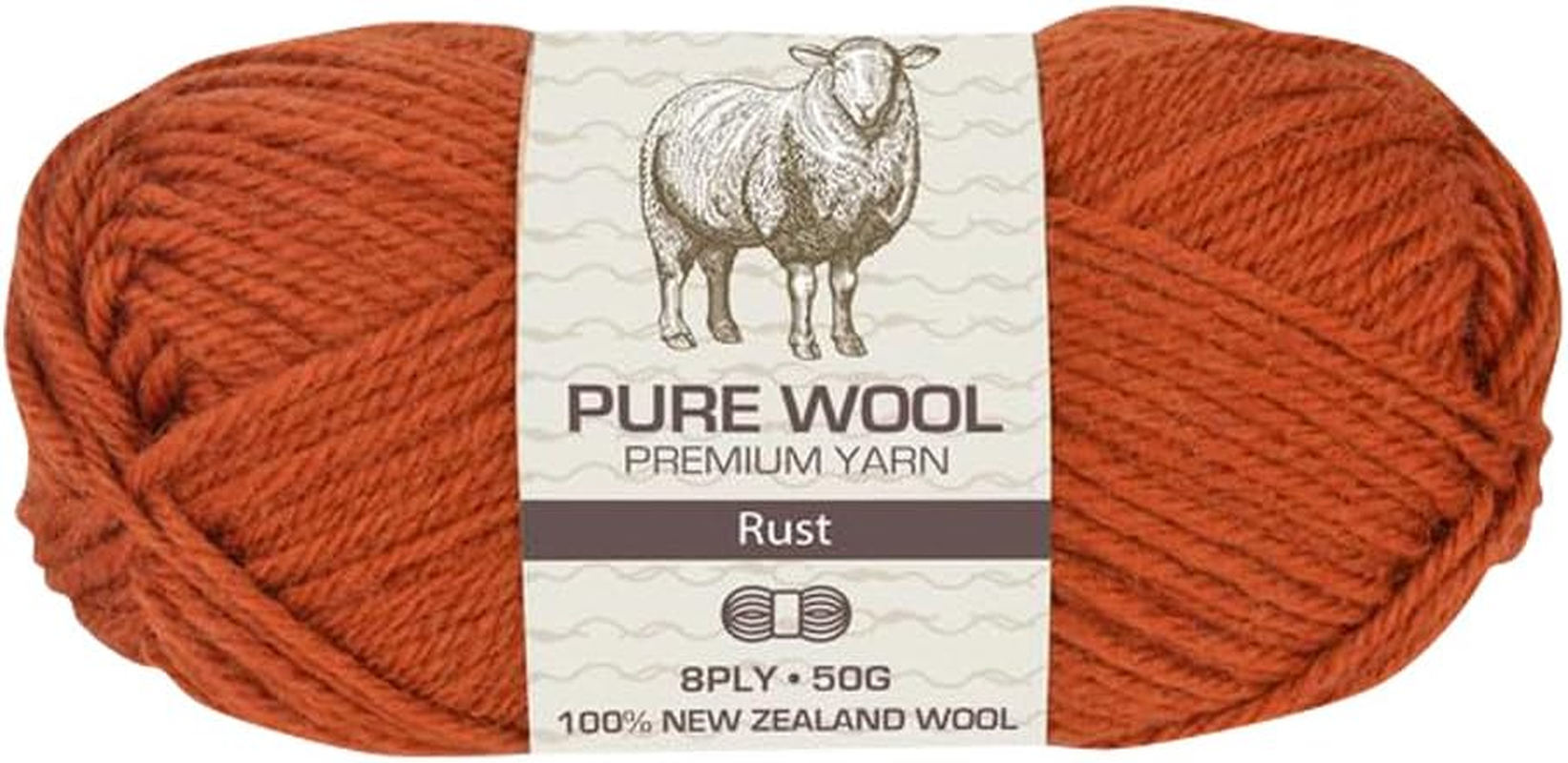 Yatsal Premium 3-Ply Pure Wool Yarn 50 G, Rust image number 1