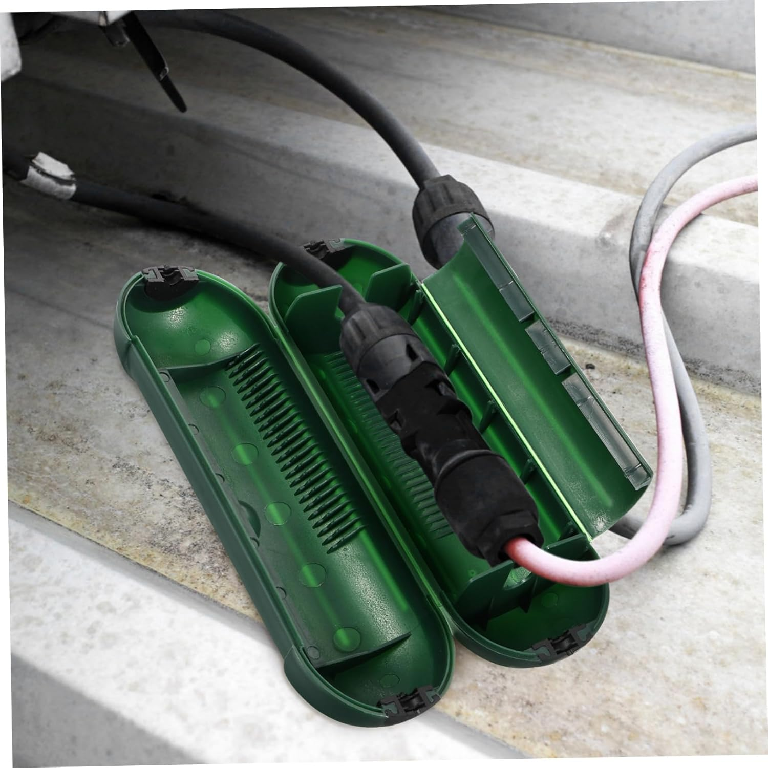 COHEALI Socket Protection Box - Outdoor Waterproof Plug Box for Extension Cord Connection Durable Plastic Electrical Connection Cover with Airtight Seal Green image number 5