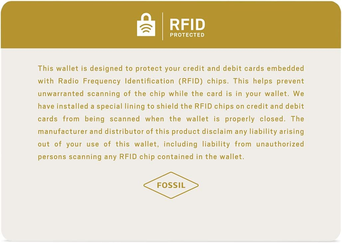 Fossil Men'S Ryan Leather RFID Blocking Large Coin Pocket Bifold Wallet