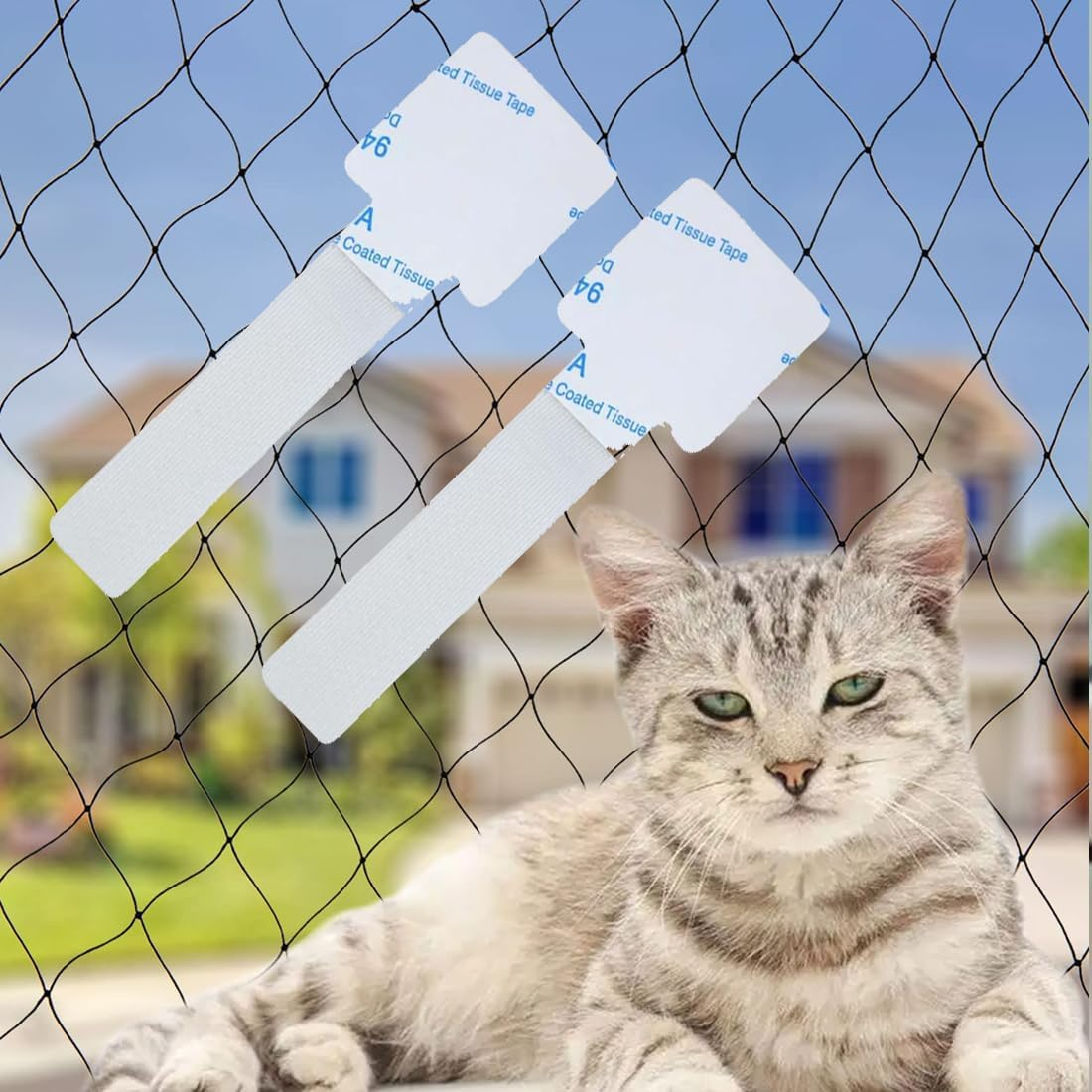 Weddhuis 50 Piece Outdoor Adhesive Hooks, Suitable for Cat Net Balcony, Cat Net for Balcony, No Drilling, Cat Net No Drilling, Cat Protection Net image number 4