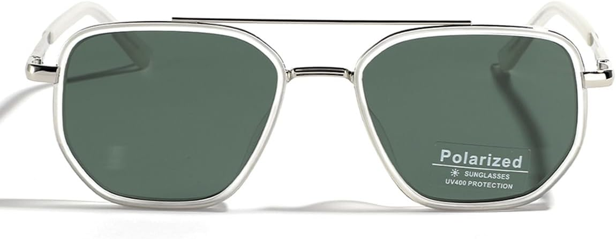 LIGOES TR90 Polarised Sunglasses Retro Square Flattop Sunglasses Double Bridge Full Frame UV400 Lens Glasses image number 4