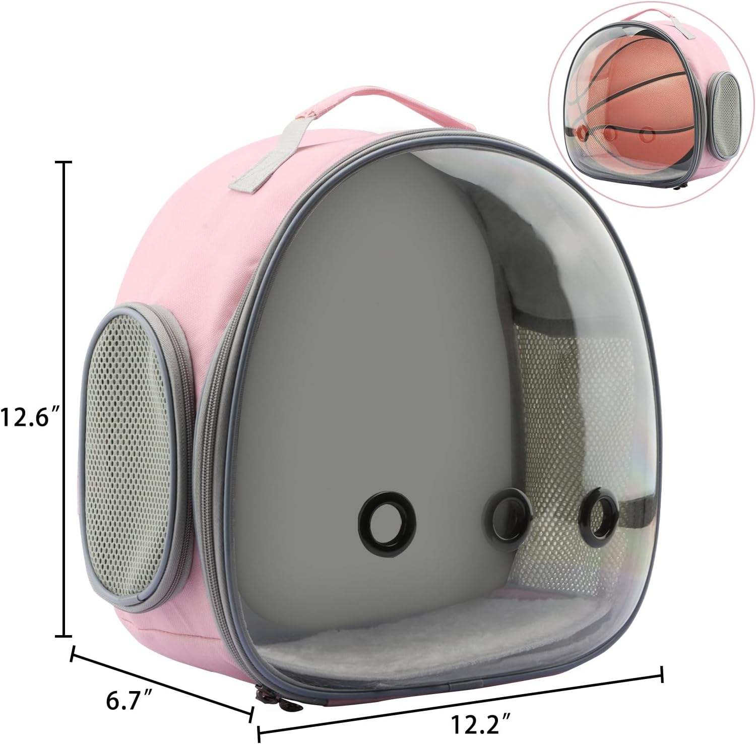 Small Animal Carrier Bag - Portable Hamster Carrier Outgoing Travel Pouch, Breathable & Perspective, Perfect for Parrots Ferret Hedgehog Squirrel Chinchilla Sugar Glider (Backpack-Pink)