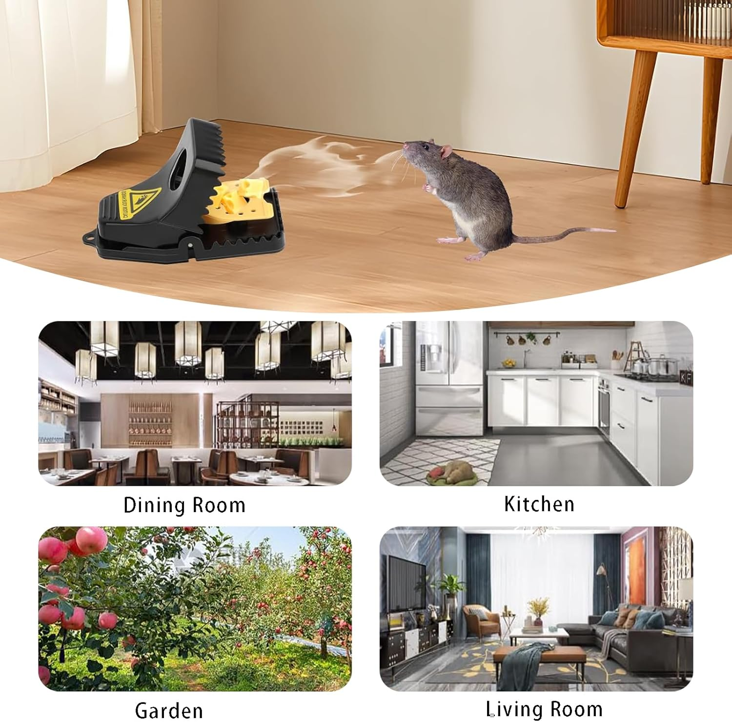 4-Pack Reusable Mouse Traps - Heavy Duty, High Sensitivity, Safe & Effective Indoor/Outdoor Rodent Catchers - Quick & Easy Clean Mice Catcher image number 1