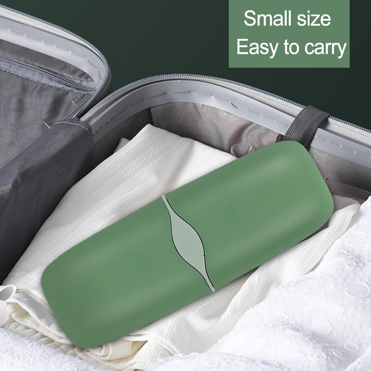 Portable Travel Toothbrush Holder, 3 in 1 Travel Toothbrush Case, Detachable Toothbrush Storage Box for Travel, Business, Camping, Daily Use (Green) image number 4