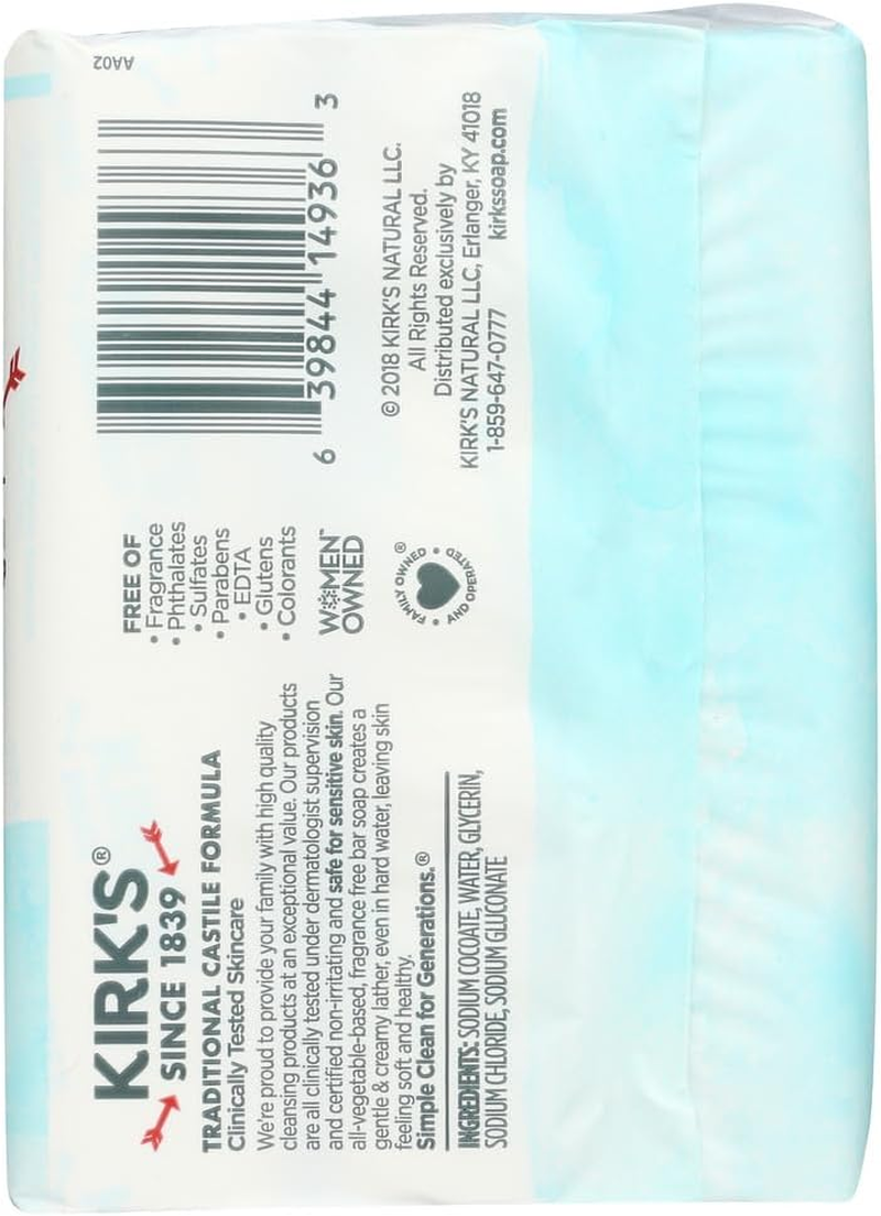 Kirks Natural Products Kirks Soap Bar 3Pk Frag Free image number 1