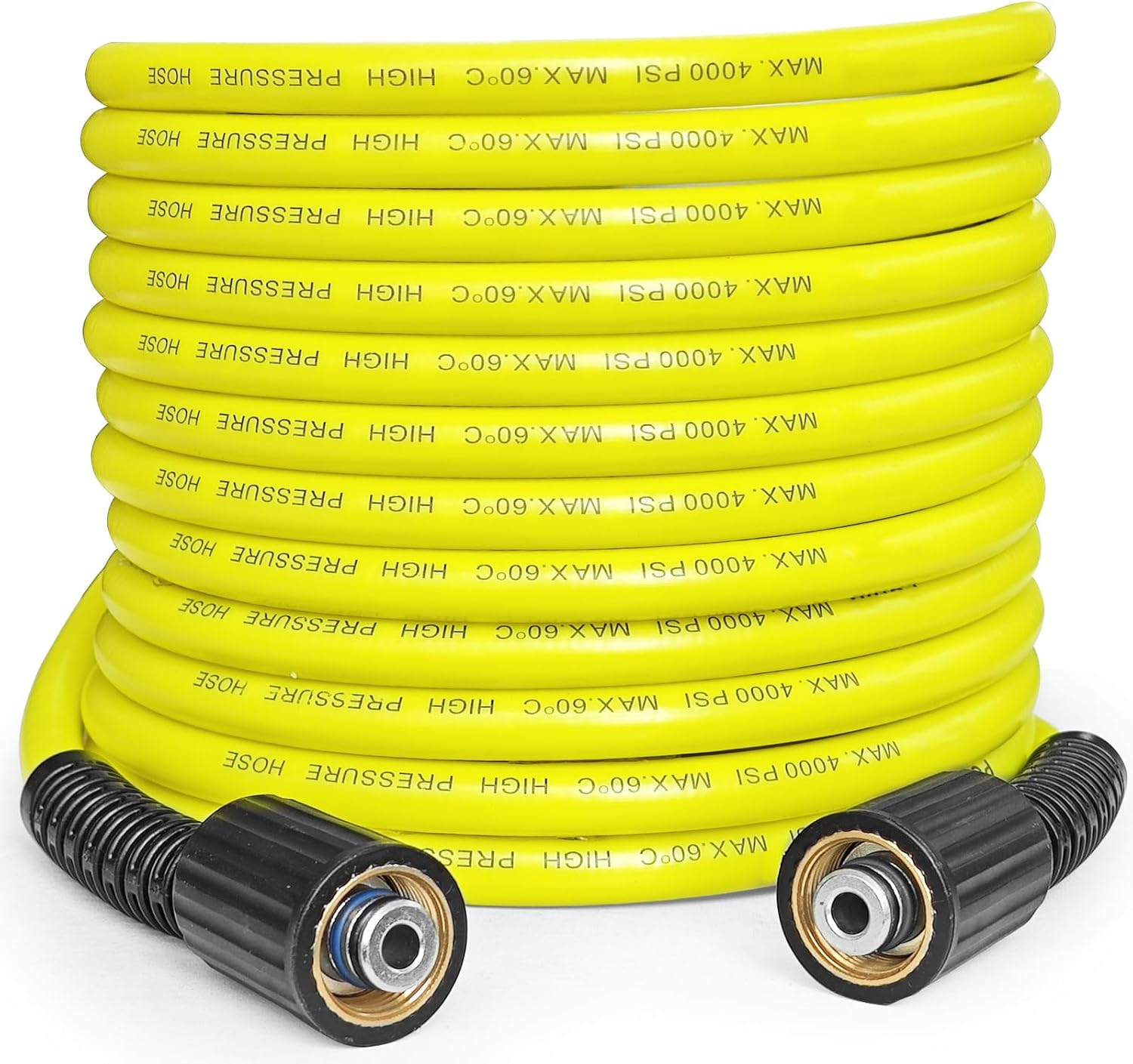 Kink Resistant Pressure Washer Hose 15M 1/4" M22 Brass Fitting Power Washer Hose Replacement for Ryobi, Troy Bilt, Greenworks, Craftsman Most Brand Power Washer, 3200 PSI image number 2