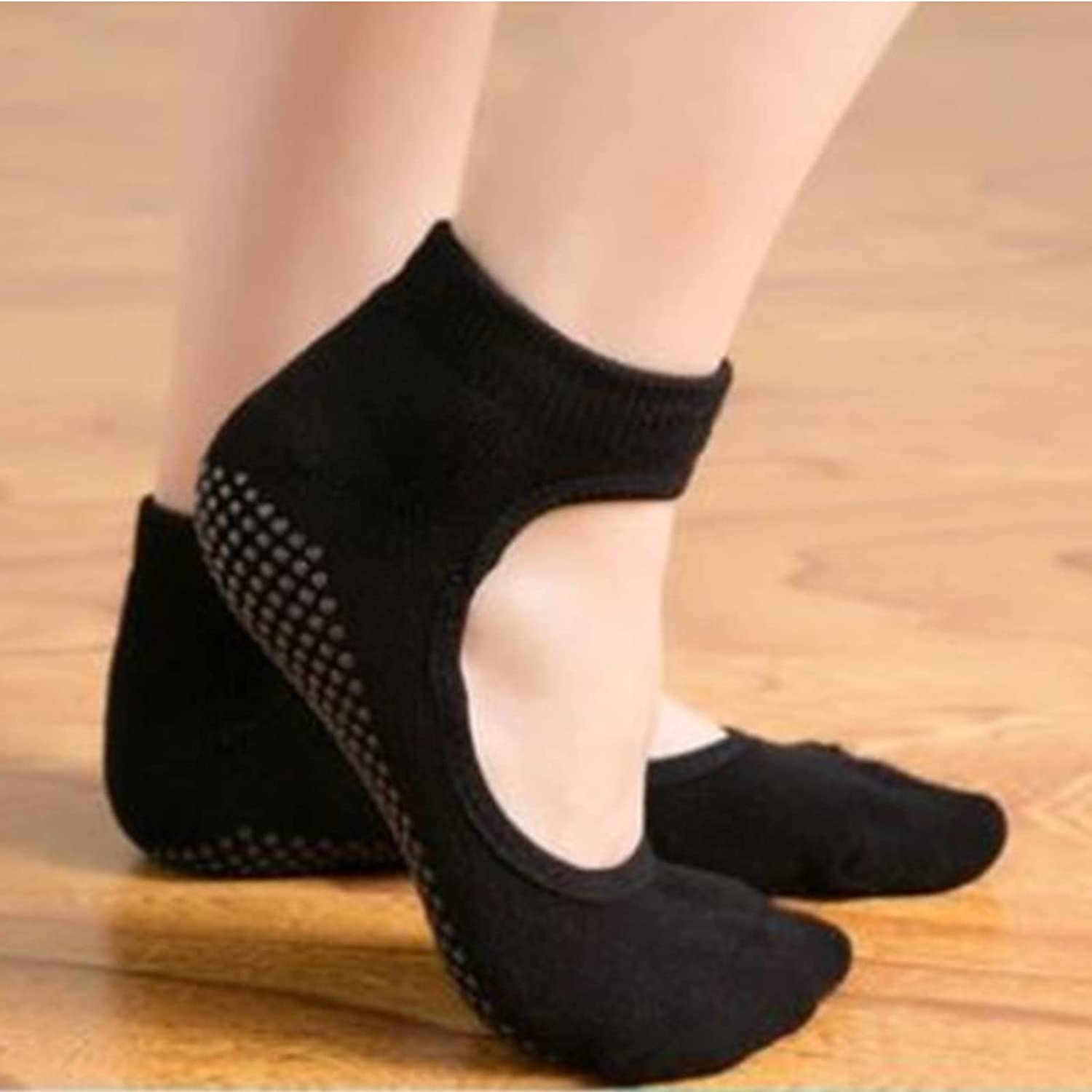 2 Pairs Women Yoga Barre Socks, anti Slip/Skid Silicone Gym Pilates Ballet Trampolines Bikram Fitness Sport Sweating image number 4