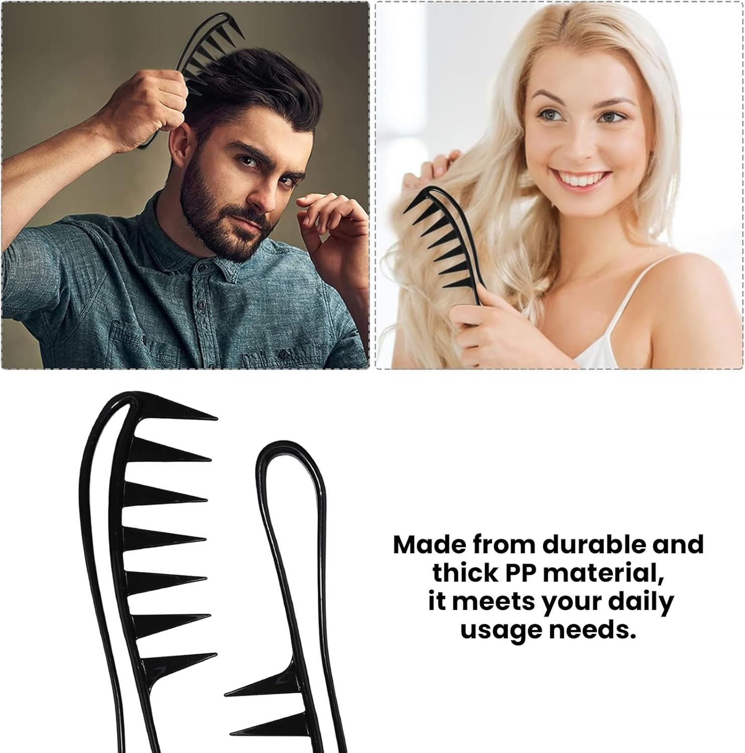Xlihdzum Wide Tooth Detangling Comb - 3 Pcs Shower Flexible Anti-Static Shampoo Comb with Wide Spacing Teeth,A Professional Wide Tooth Comb That Serves as a Gentle Hair Comb for All Hair image number 5