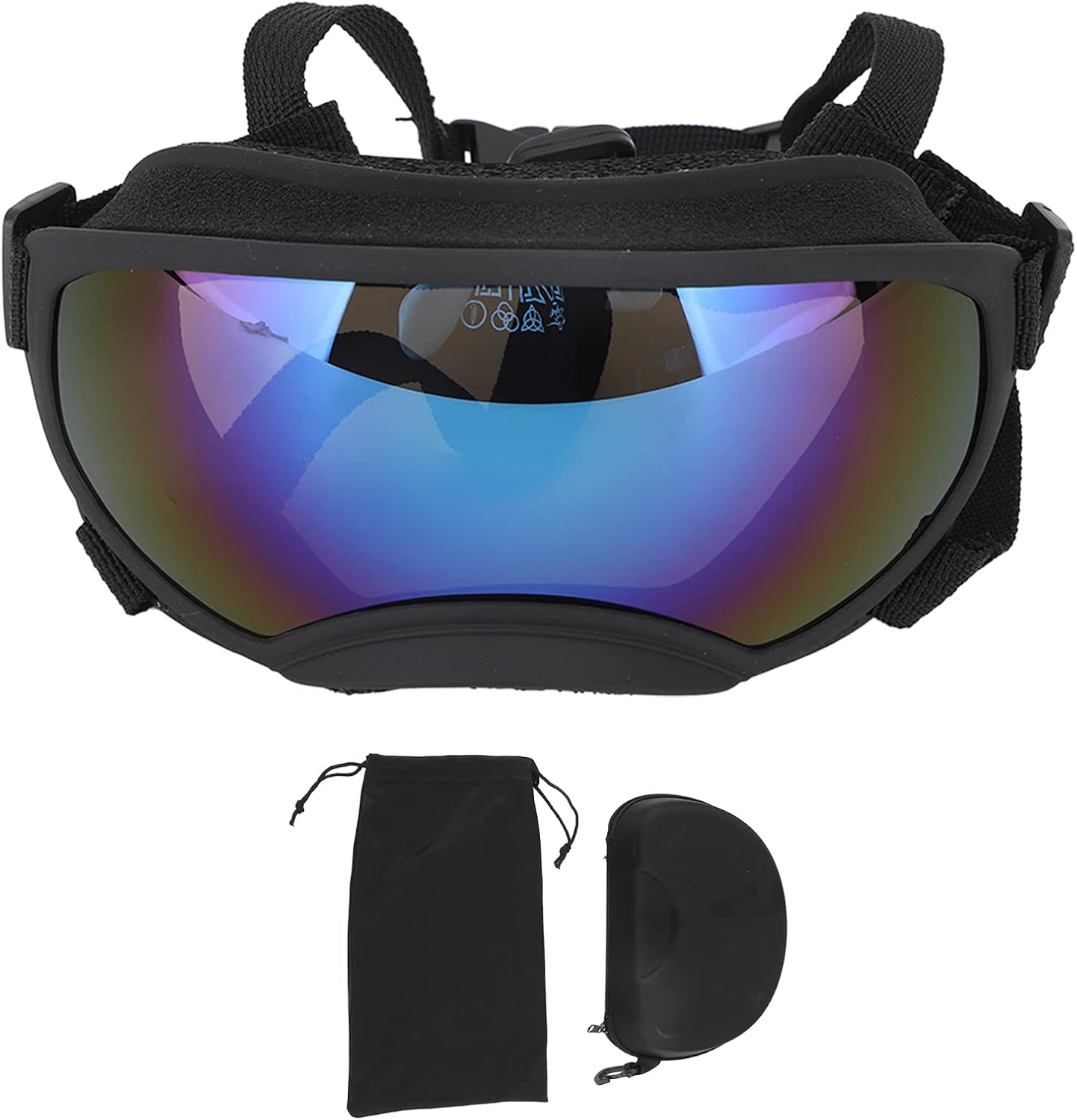 Large Dog Sunglasses, Dog Goggles Large Breed and Medium,Protection Windproof anti Fog Adjustable Dog Goggles for Outdoor Dogs Eye Safety Blue