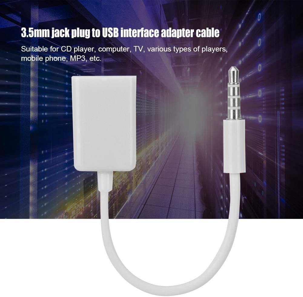 3.5Mm Male Plug Jack to USB Female AUX Audio Cable Portable Cord Converter USB 3.0 Adapter for Playing Music CD Player Computer TV image number 6