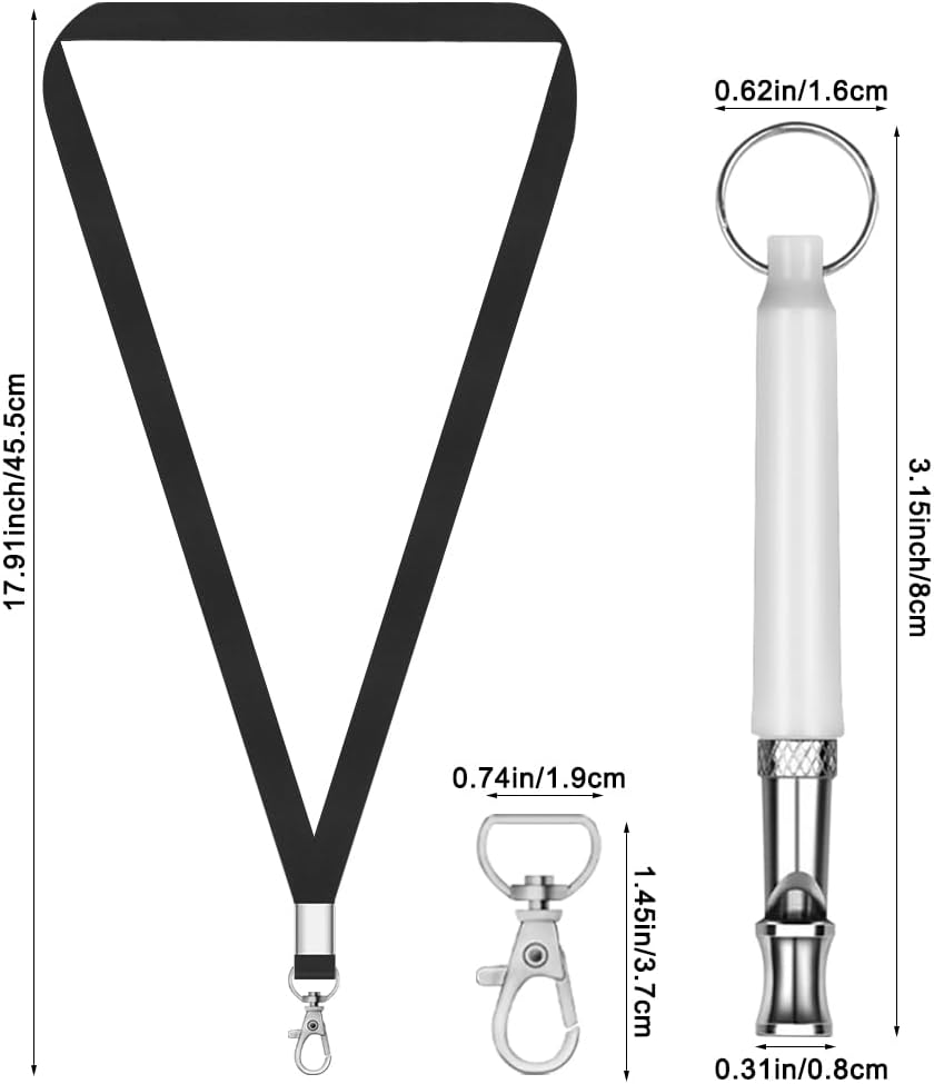 3 Pcs Dog Whistle, Dog Whistle to Stop Barking, Dog Whistle to Make Dogs Come to You, Dog Whistle Training, Dog Whistle to Stop Barking Neighbors Dog, with Lanyard(White, Red, Black) image number 2