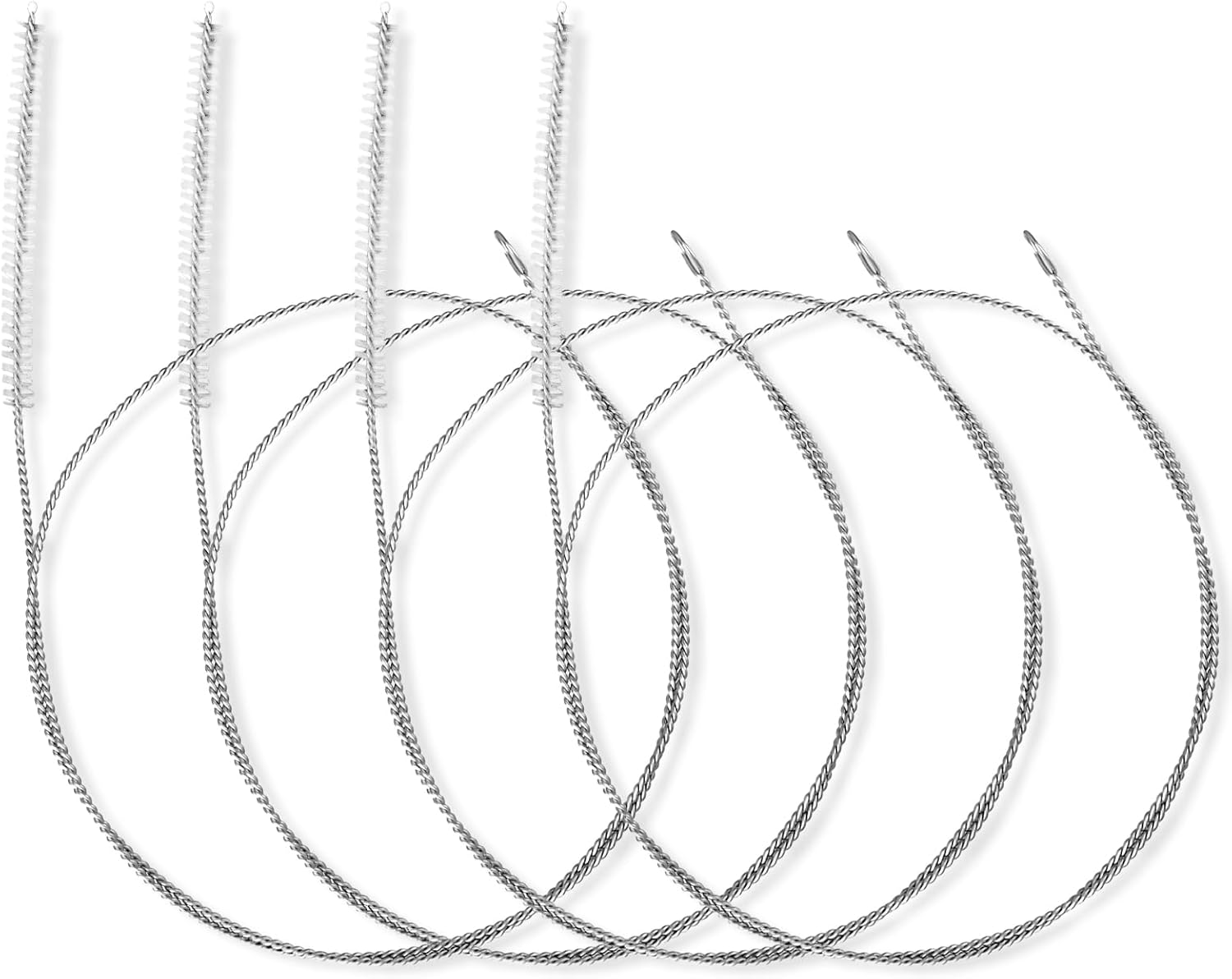 4Pcs 39.4 Inches Extra Long Pipe Cleaners ，Straw Cleaner Brush Extra Long for Cleaning Straw, Tube, Pipe, Hose, Refrigerator Drain, Laboratory Catheter Brush, White image number 3