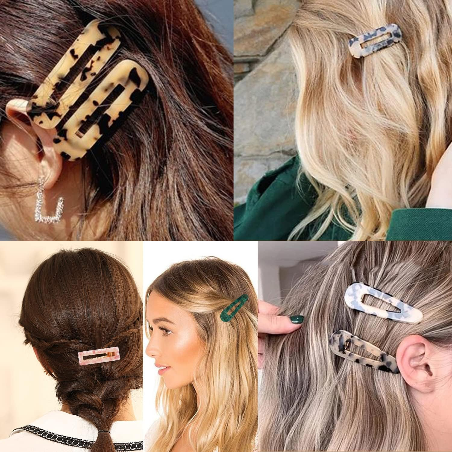 Parcce 12 Pieces Acrylic Resin Marble Hair Clips Set, Decorative Pearls Hair Barrettes Sweet Decorative Bobby Pins Hairpin Headwear Hair Accessories Headwear for Women and Girls&hellip; image number 6