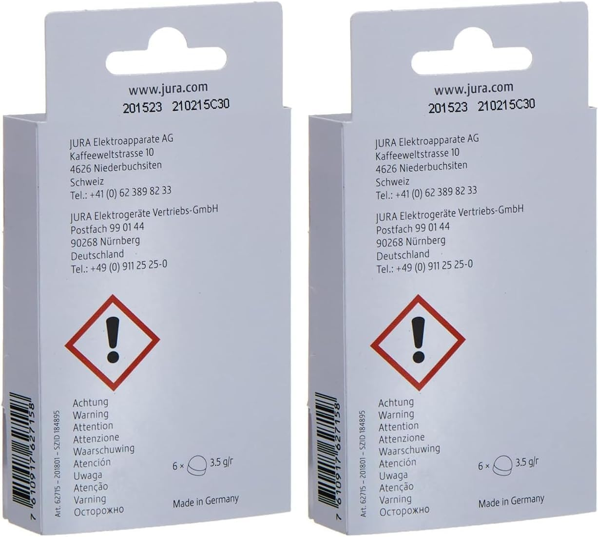 2-Phase Cleaning Tablets for All Jura Automatic Coffee Centers, 12 Count