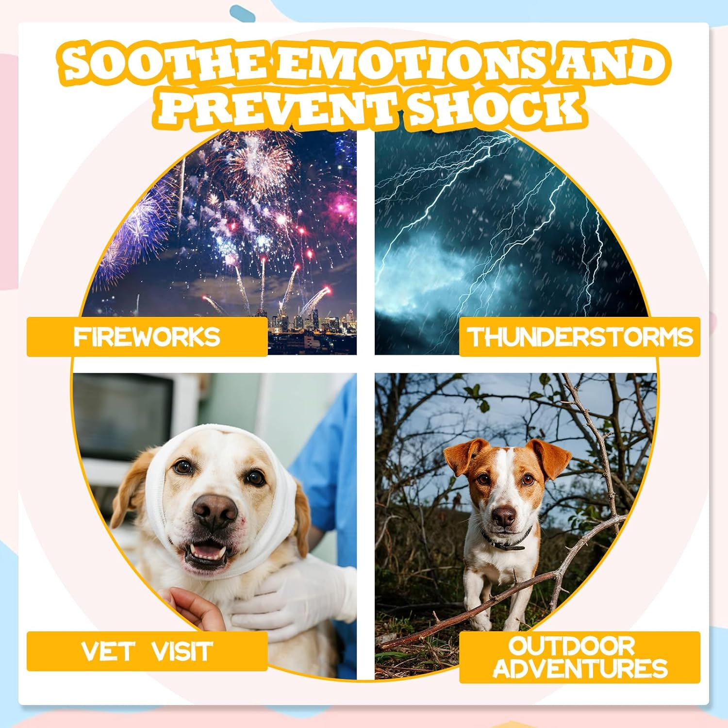 Lelepet Dog Anxiety Relief Shirt, Dog Vest Neck Wound Cover, Two Way Wearing Calming Shirts for Dogs Anxiety, Dogs Anxiety Calming Wrap for Fireworks, Thunderstorm, Travel, Separation, Purple S image number 2