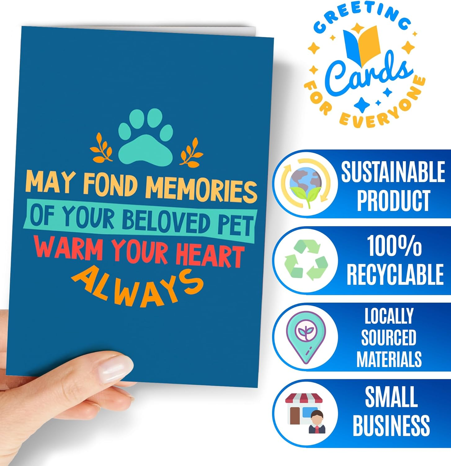 Sympathy Card for Loss of Dog with Envelope | Pet Sympathy Present for Dog'S Passing | May Fond Memories of Your Beloved Pet Warm Your Heart Always - NUM 24 image number 1