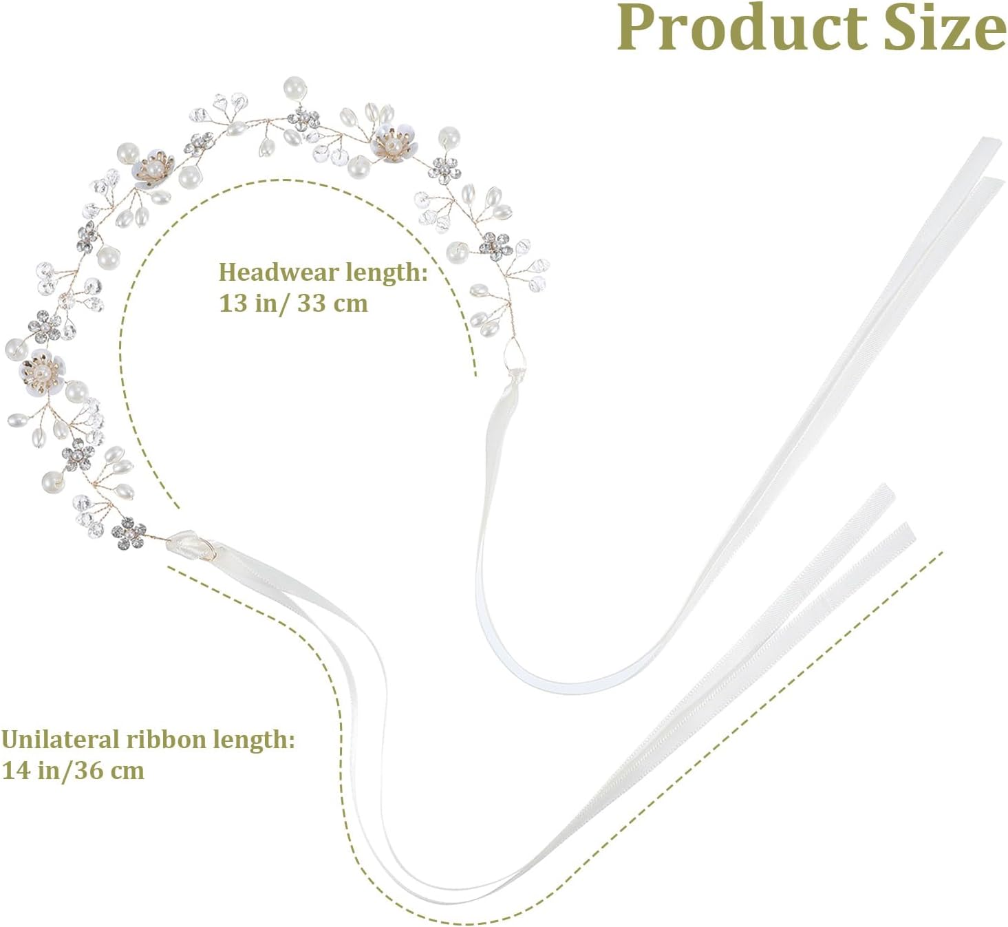 Flower Girl Hair Accessory for Wedding Princess Flower Crystal Headpiece Flowers Girl Crown Gold Bridal Hair Accessories for Women Girls Bride Wedding First Communion Photography Festival Gifts image number 3