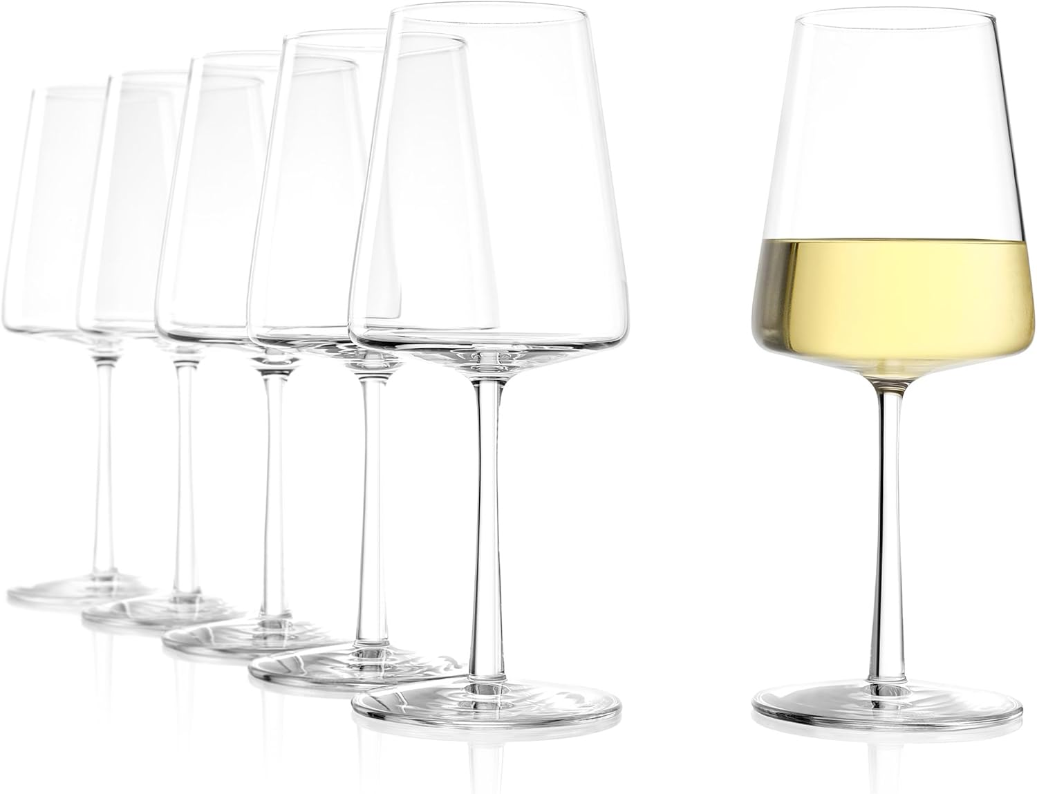 St&ouml;lzle Lausitz White Wine Goblets Power 400 Ml I White Wine Glasses Set of 6 I Modern Wine Glasses Dishwasher Safe I White Wine Goblet Set Shatterproof I like Mouth-Blown I image number 1