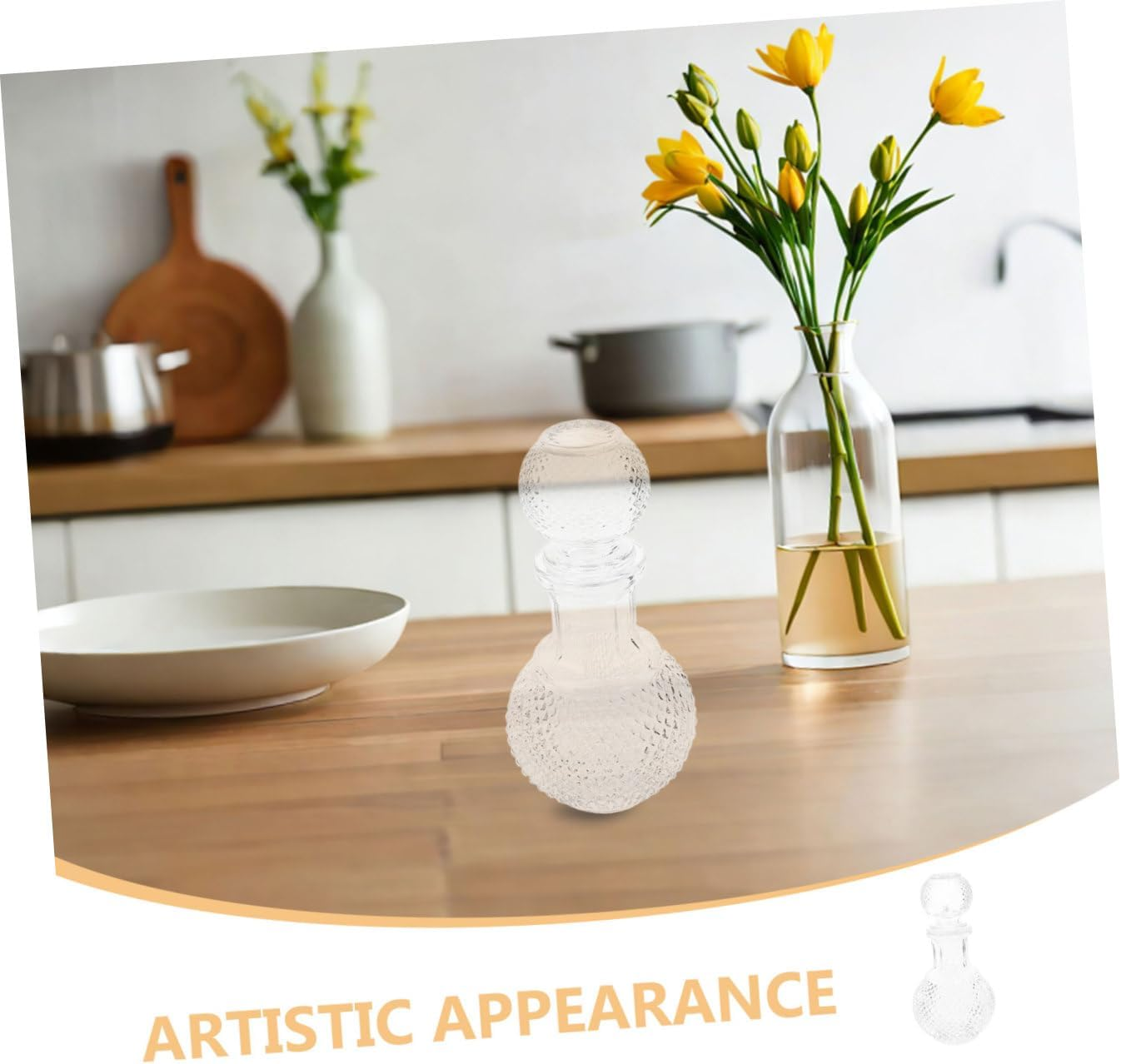 CATIEBYE Whiskey Decanter Set 2Pcs 250Ml Thickened Glass Liquor Bottle Creative Earth-Shaped Design Wine Decanter for Home Bar and Hotel Use image number 5