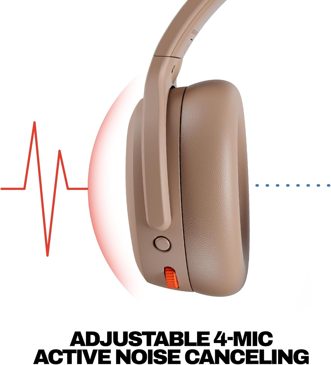 Skullcandy Crusher ANC 2 Bluetooth Noise Cancelling Headphones 50 Hour Battery Extra Bass Tech Usage Wireless Headphones with Built in Microphone with Android and Iphone Noise Cancelling - Base Tan image number 5