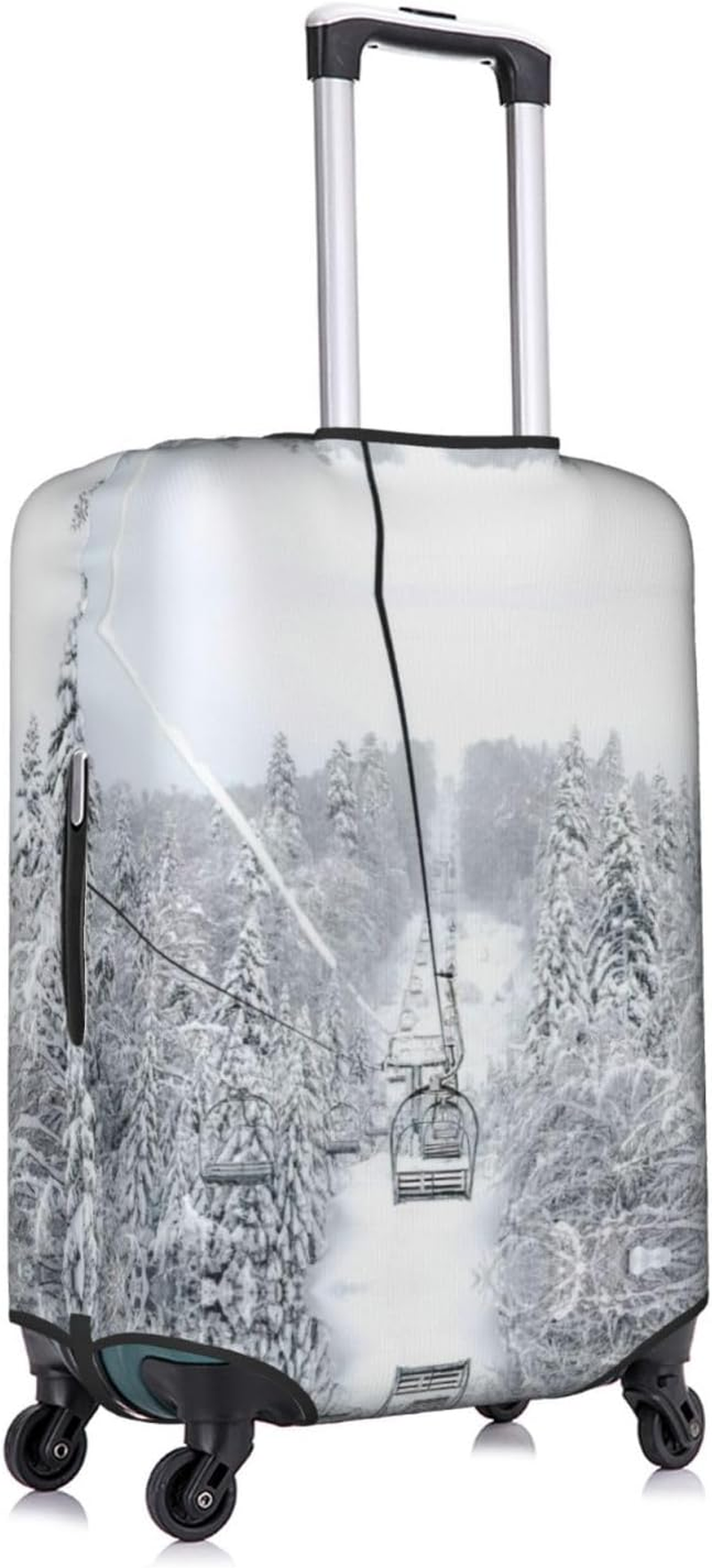 Odddot Winter Old Cable Ski Lift Print Travel Luggage Cover,Suitcase Protector Cover, Washable Baggage Covers,For 18-32 Inch Luggage, Winter Old Cable Ski Lift, Large image number 6