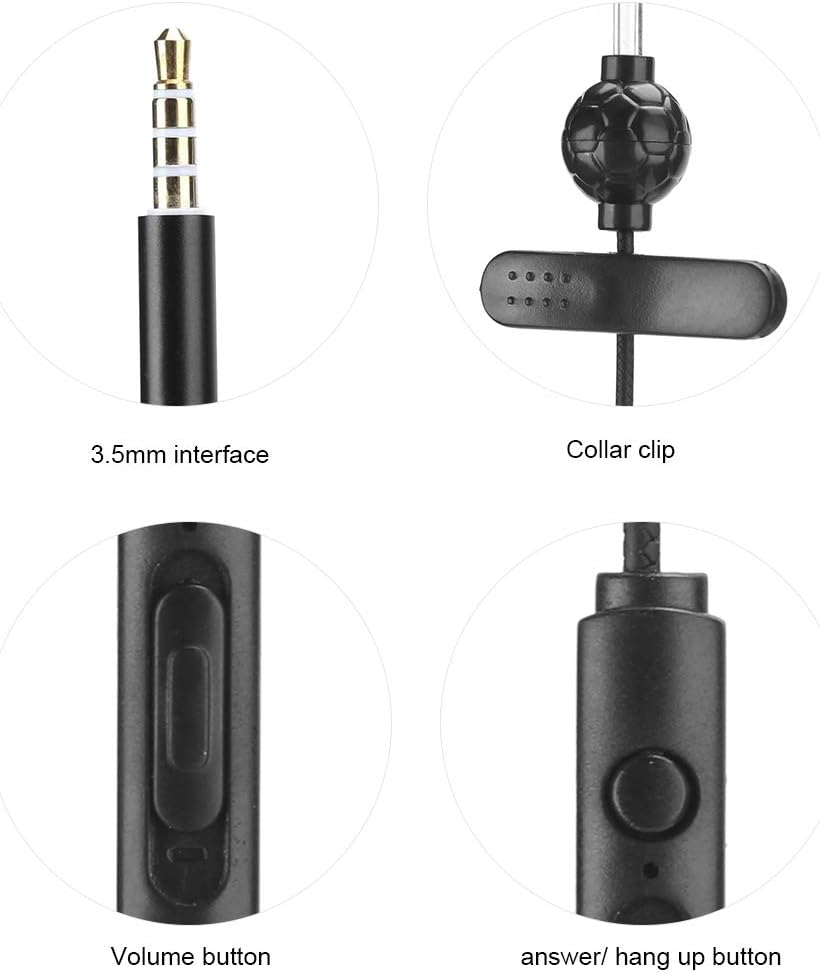 POENVFPO 3 Sets of Noise Reduction Headphones -Anti -Radiation Headphones with a Collar Clamp/Holder for Mobile and Professional Phones image number 4