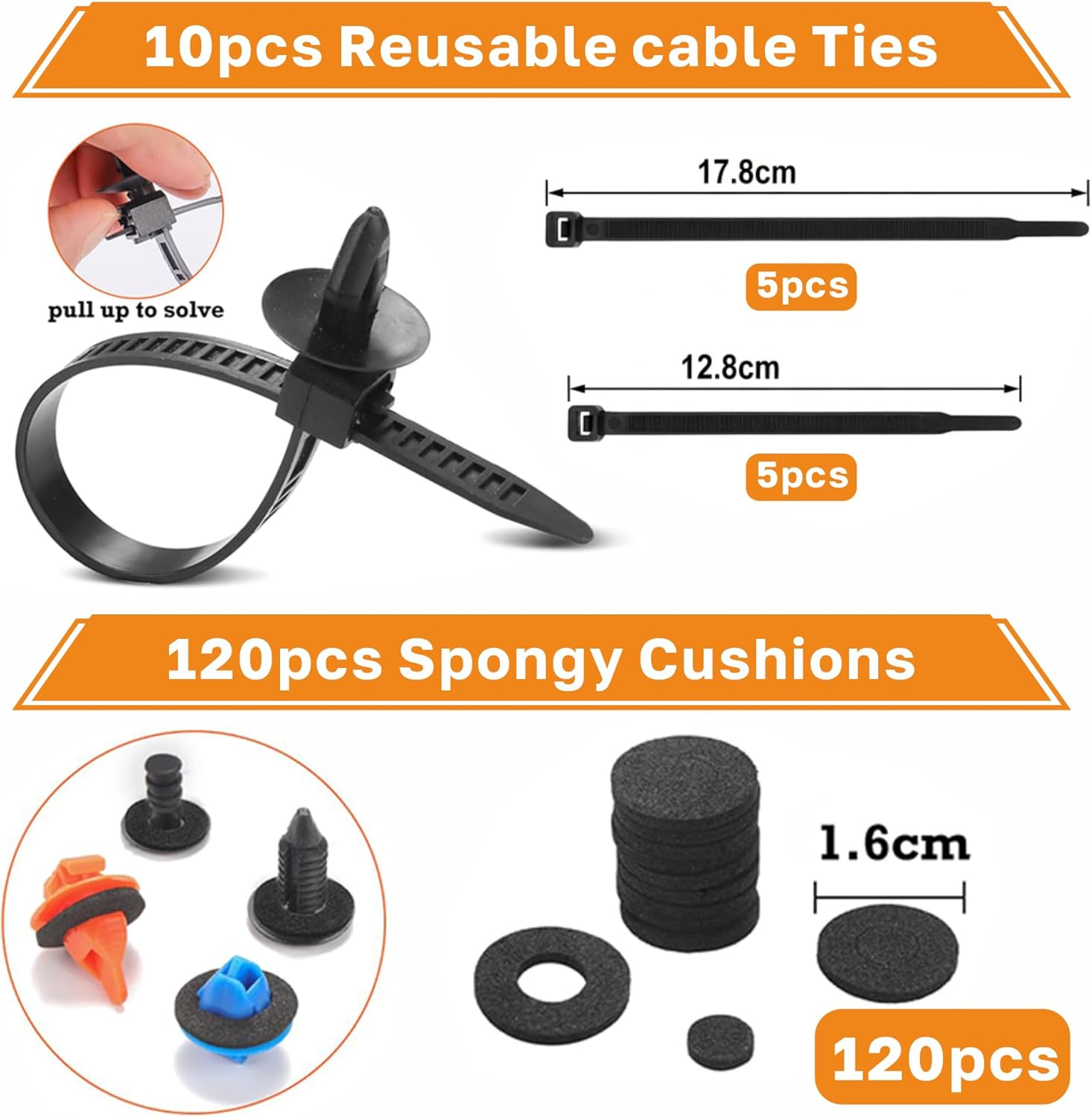 1260Pcs Car Push Retainer Clips Body Clips Plastic Fasteners Kit Fender Rivet Clips 32 Most Popular Sizes Nylon Auto Push Pin Rivets Set for Toyota GM Ford Honda Acura Chrysler image number 2