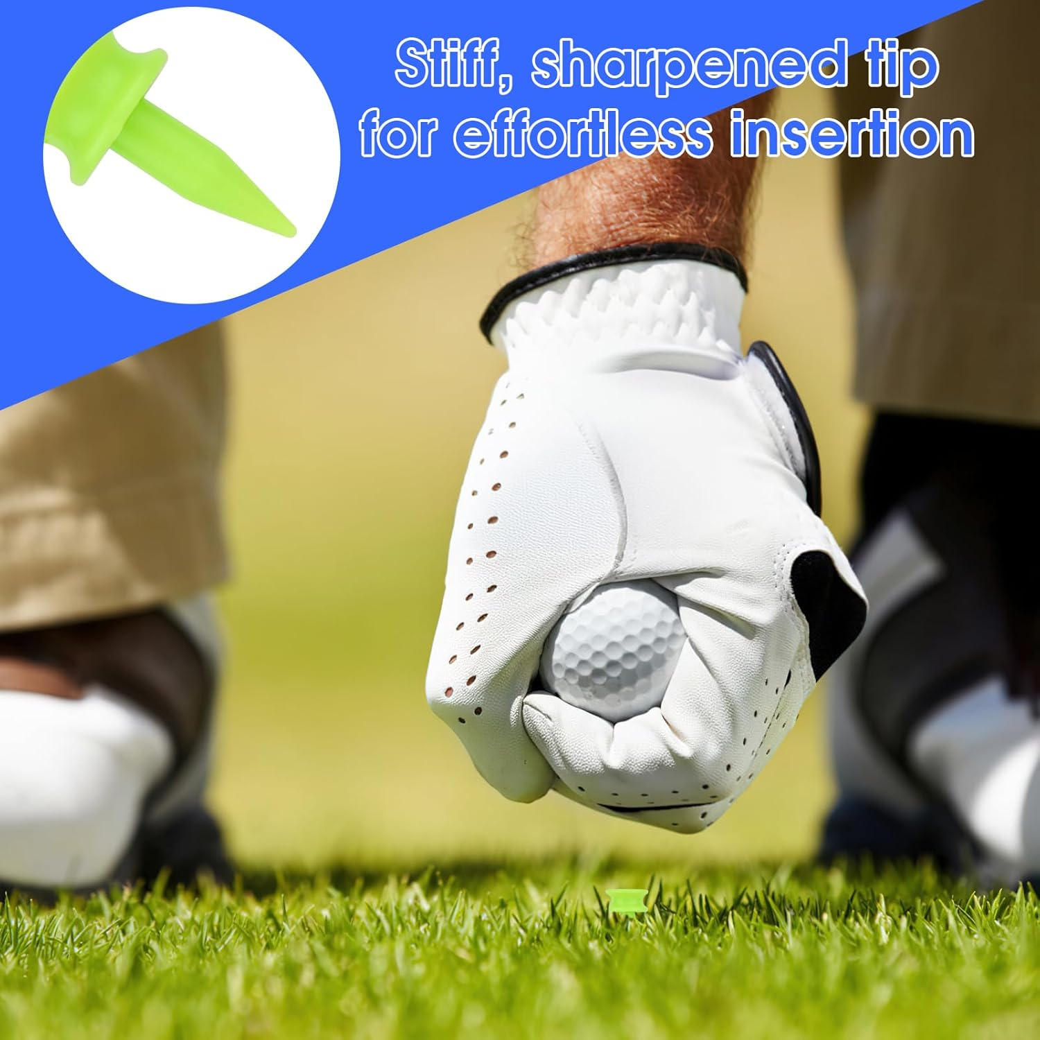 Golf Tees Plastic, 100Pcs Red Castle Golf Tees, Small Castle Tees, Highly Visible Bright Colors, Durable Winter Golf Tees image number 3