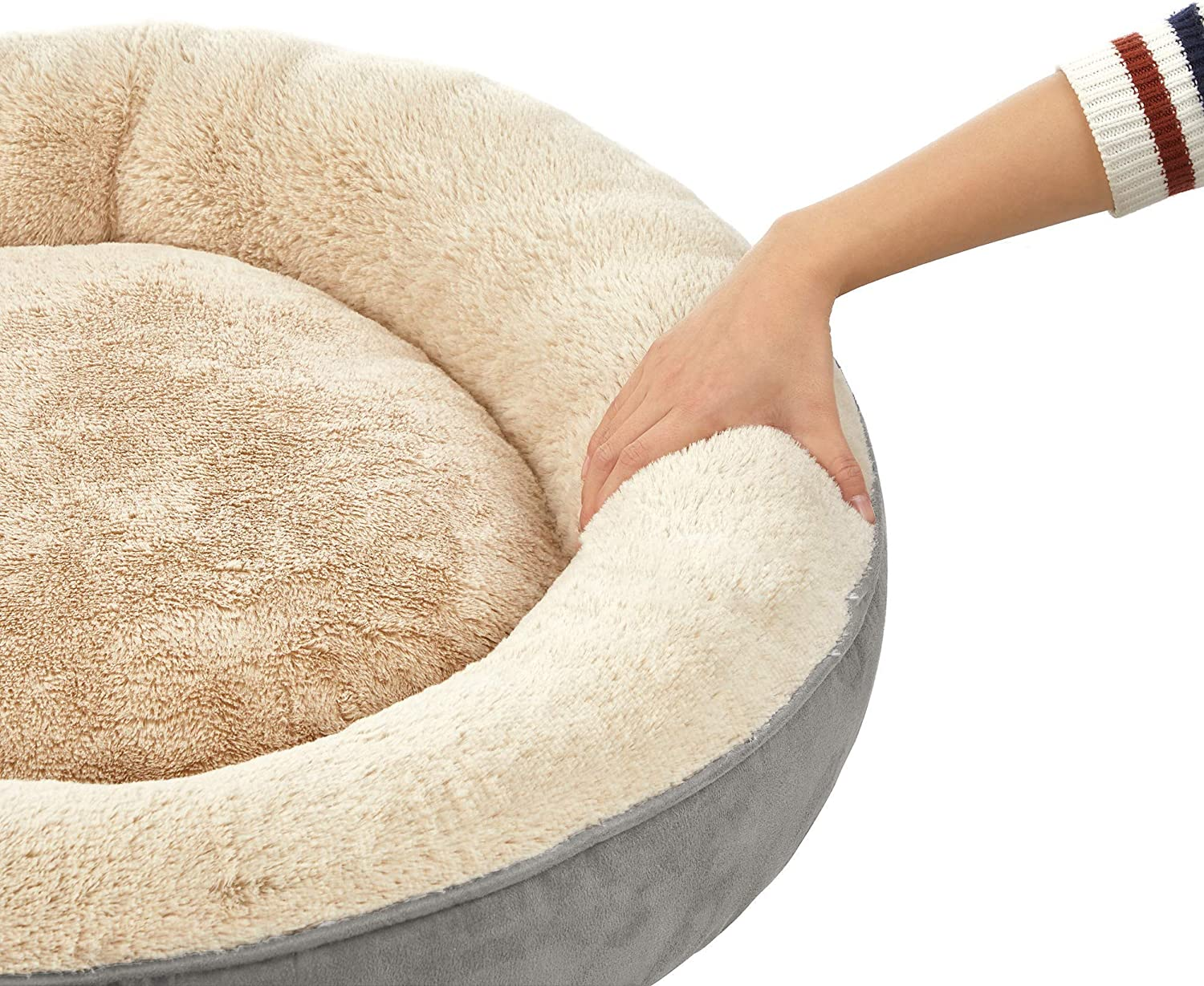 Feandrea Dog Bed, Donut Cat Bed, Washable Pet Sofa, Anti-Slip, Round, 50 Cm Dia., Light Gray PGW050G01 image number 6