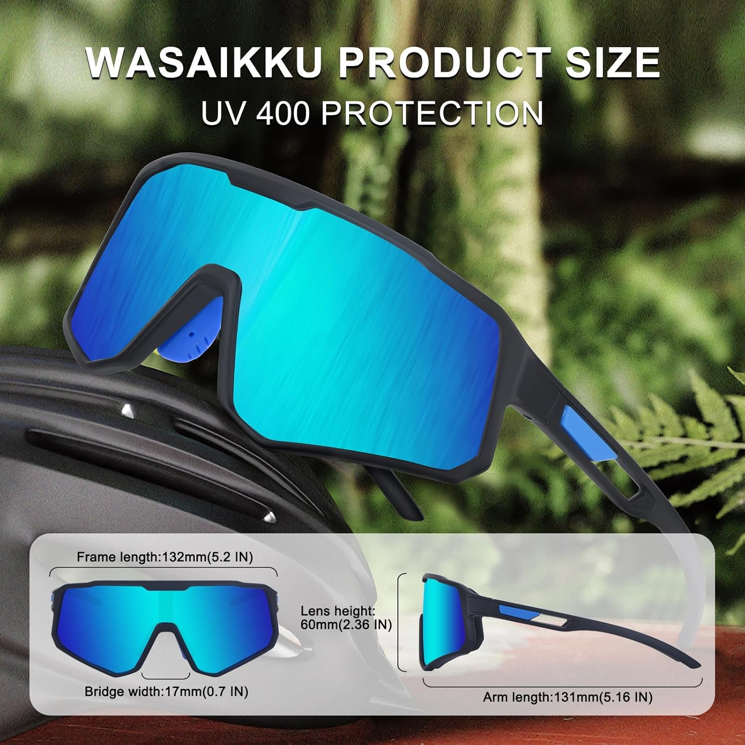 Polarized Sports Sunglasses for Men Women Driving Fishing Golf Cycling with UV400 Protection Outdoor Sun Glasses - Black Matte Frame With Red Lens image number 4