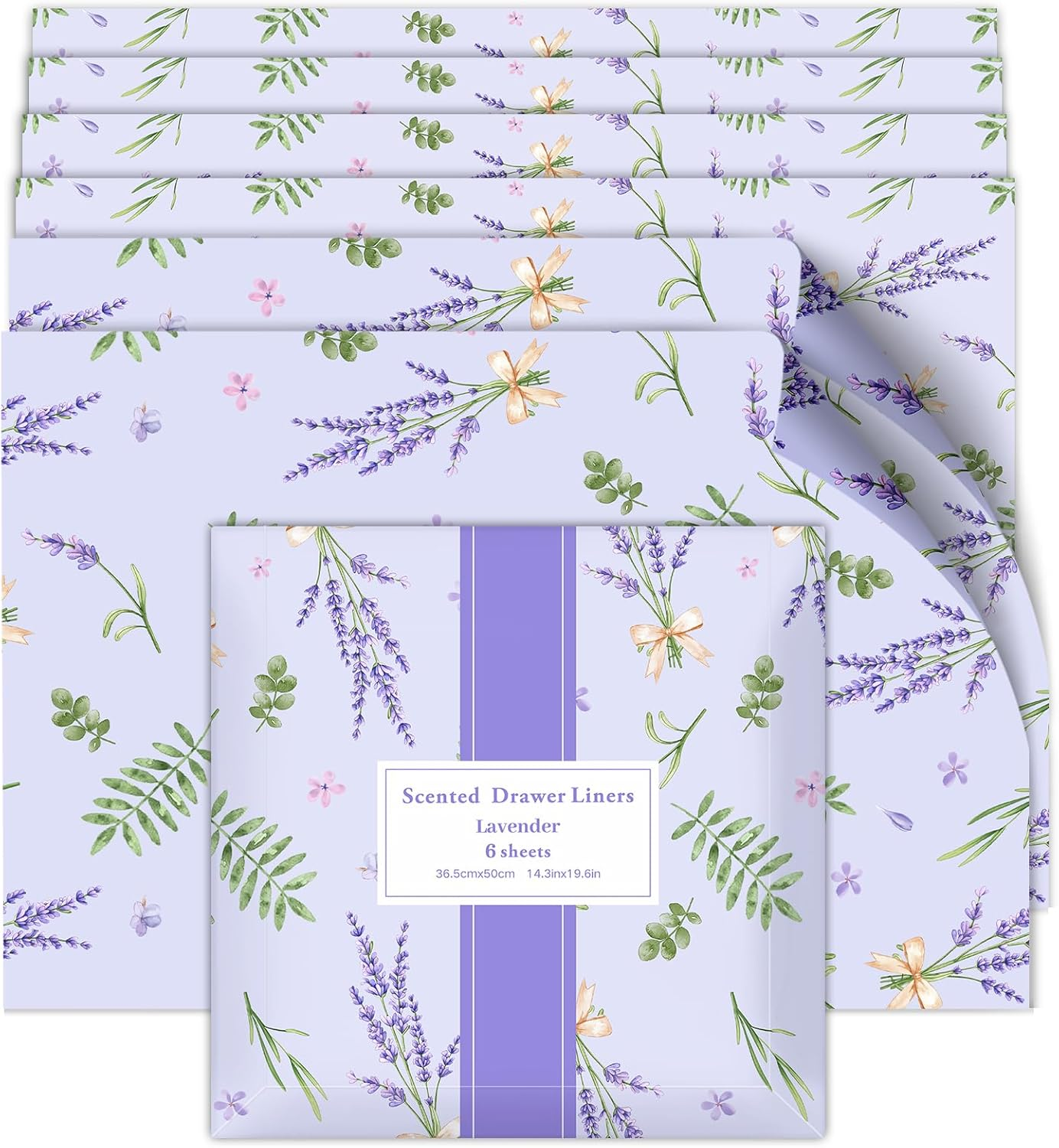 LA BELLEF&Eacute;E Scented Drawer Liners, Fresh Linen Fragrance for Home, 6 Sheets (14.3 X 19.6 Inches) for Dresser, Bedroom, Closet, and Shelf Organization