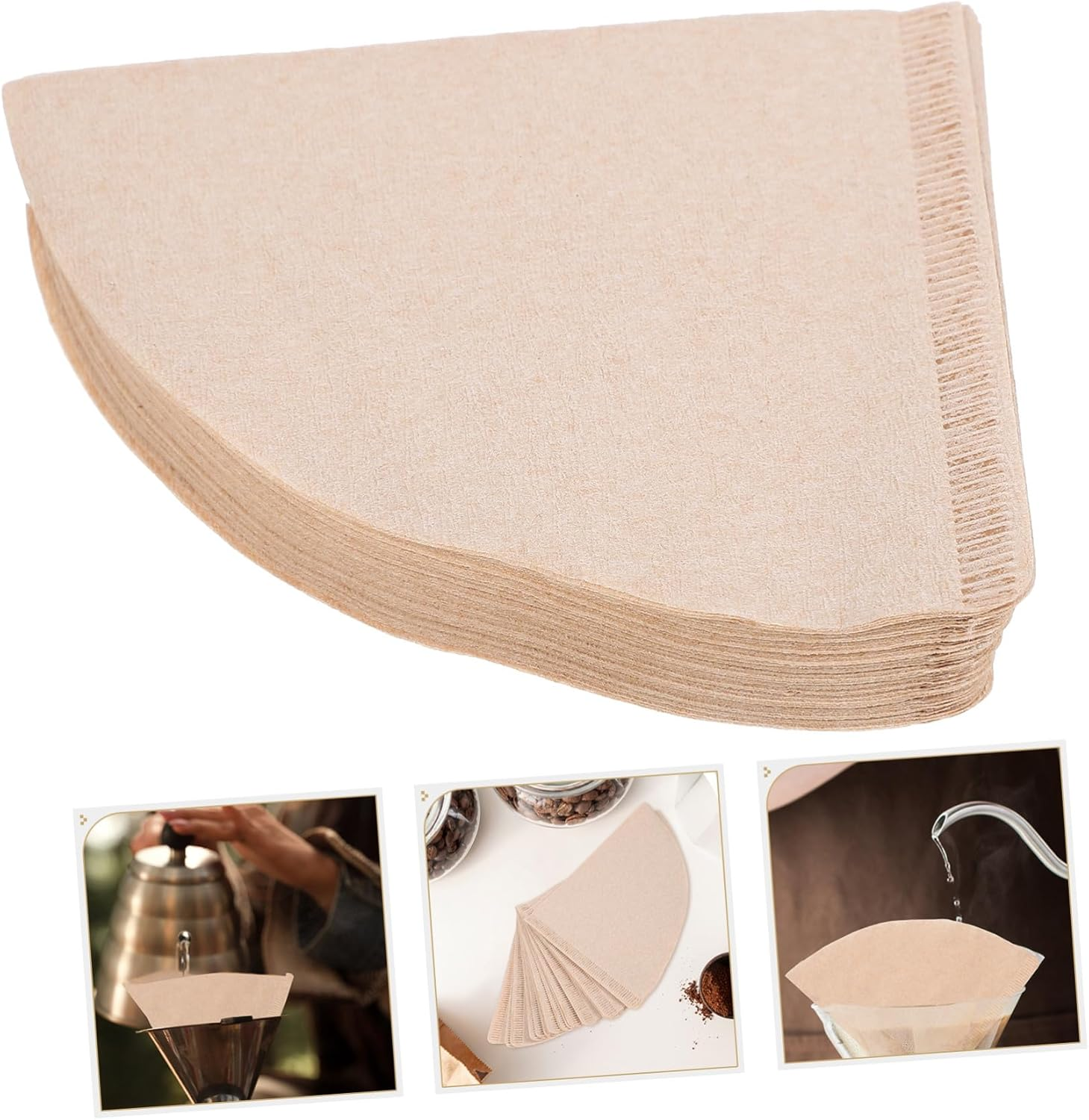 Gadpiparty 40Pcs Unbleached Paper Filters for Espresso Filter Paper Pads Compatible Drip Coffee Machines and Hand Brewing image number 6