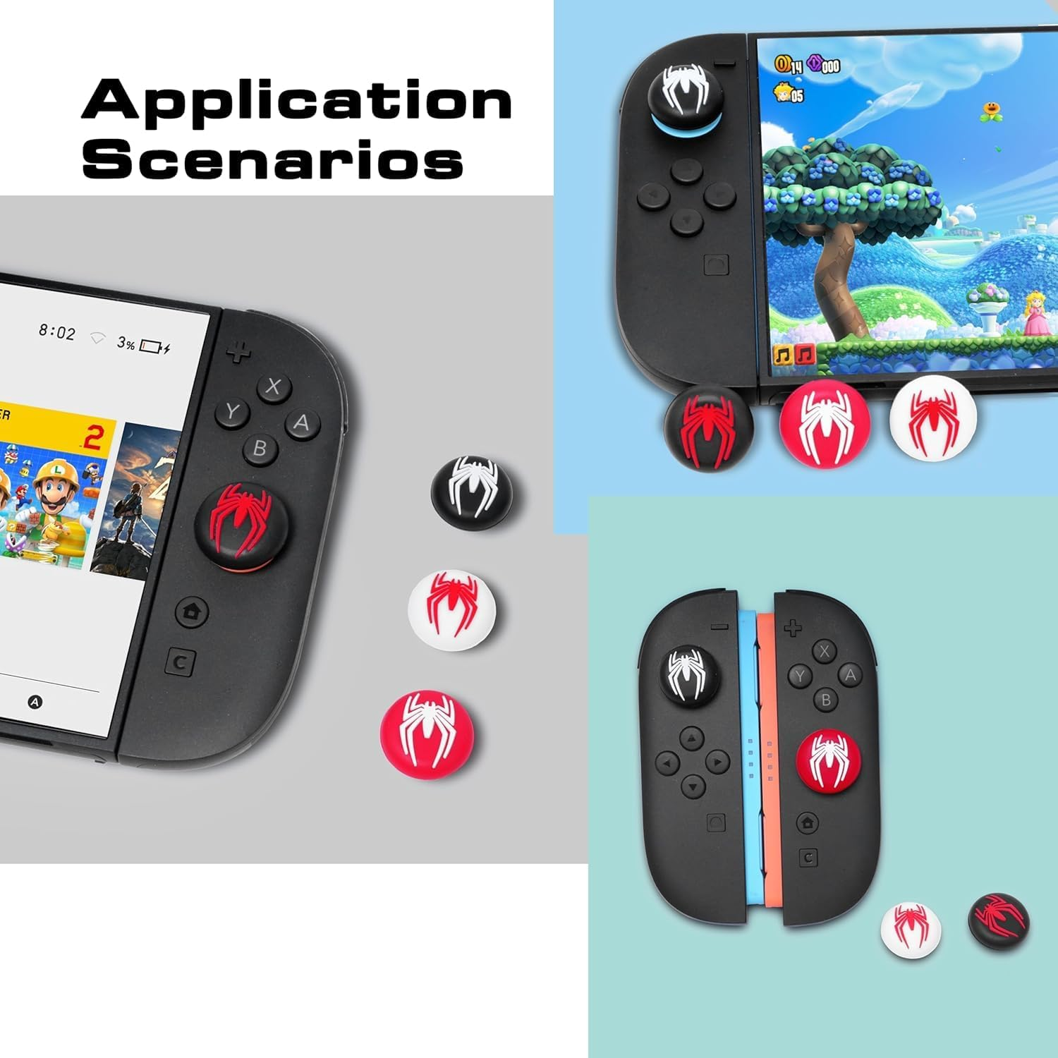 Cute Thumb Grip Caps Compatible with Switch 2, Silicone Joystick Grip Caps for Switch 2025/ Ps5/Ps4/Xbox Series X/S, Xbox One, 4Pcs image number 4