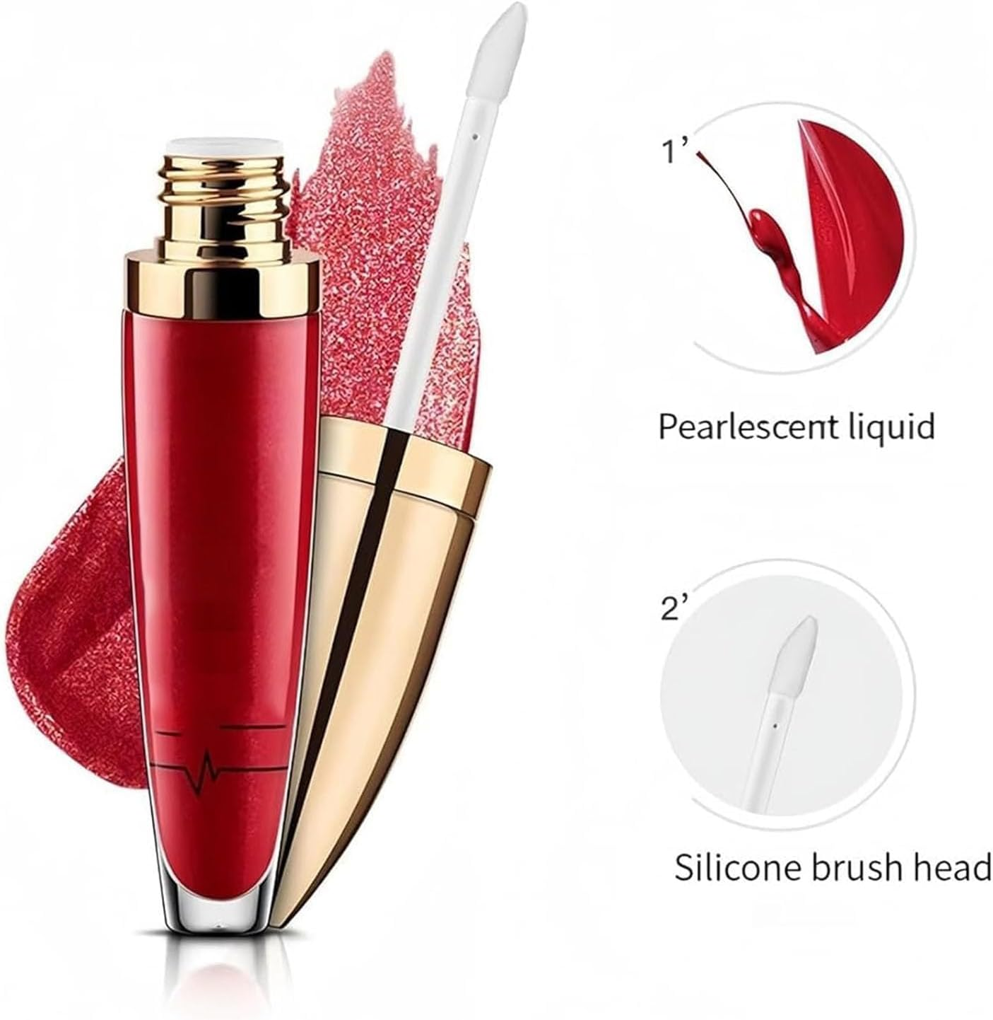 Diamond Lip Gloss Matte to Glitter Liquid Lipstick Waterproof, Diamond Shiny Long Lasting Lipstick Glitter Lipgloss Matte Liquid, Glitterlip Gloss for Women, Waterproof Makeup (E) - B image number 6