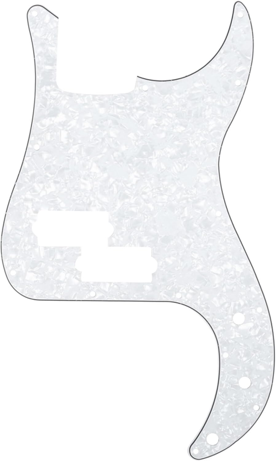 Musiclily 13 Hole P Bass Pickguard for Fender American/Mexican Standard Precision Bass,4Ply White Pearl image number 1